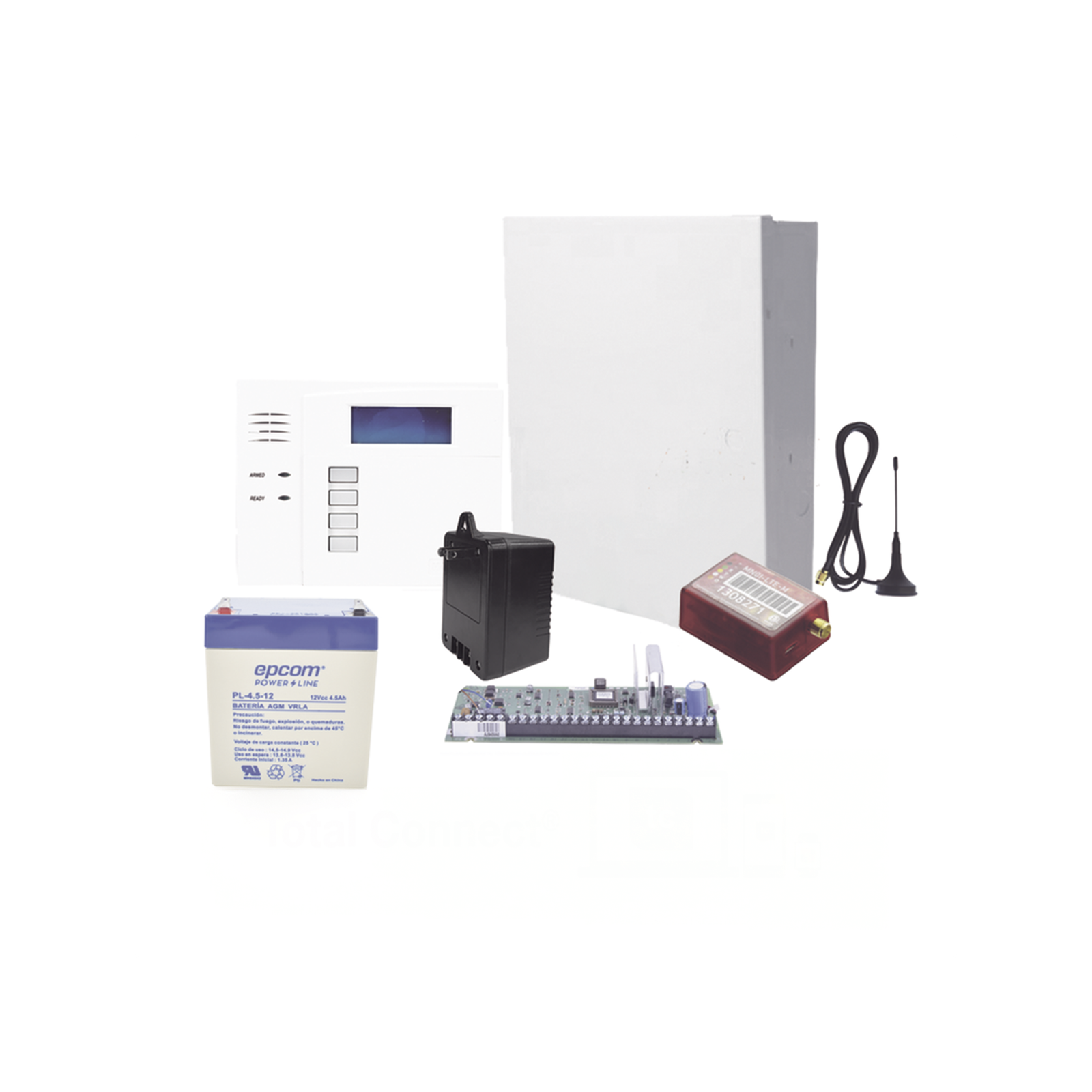 Panel de Alarma / 8 Zonas Programables / 48 Usuarios / 2 Particiones / Comunicador 4G LTE-M / Batería 4Ah / Transformador 16.5Vca