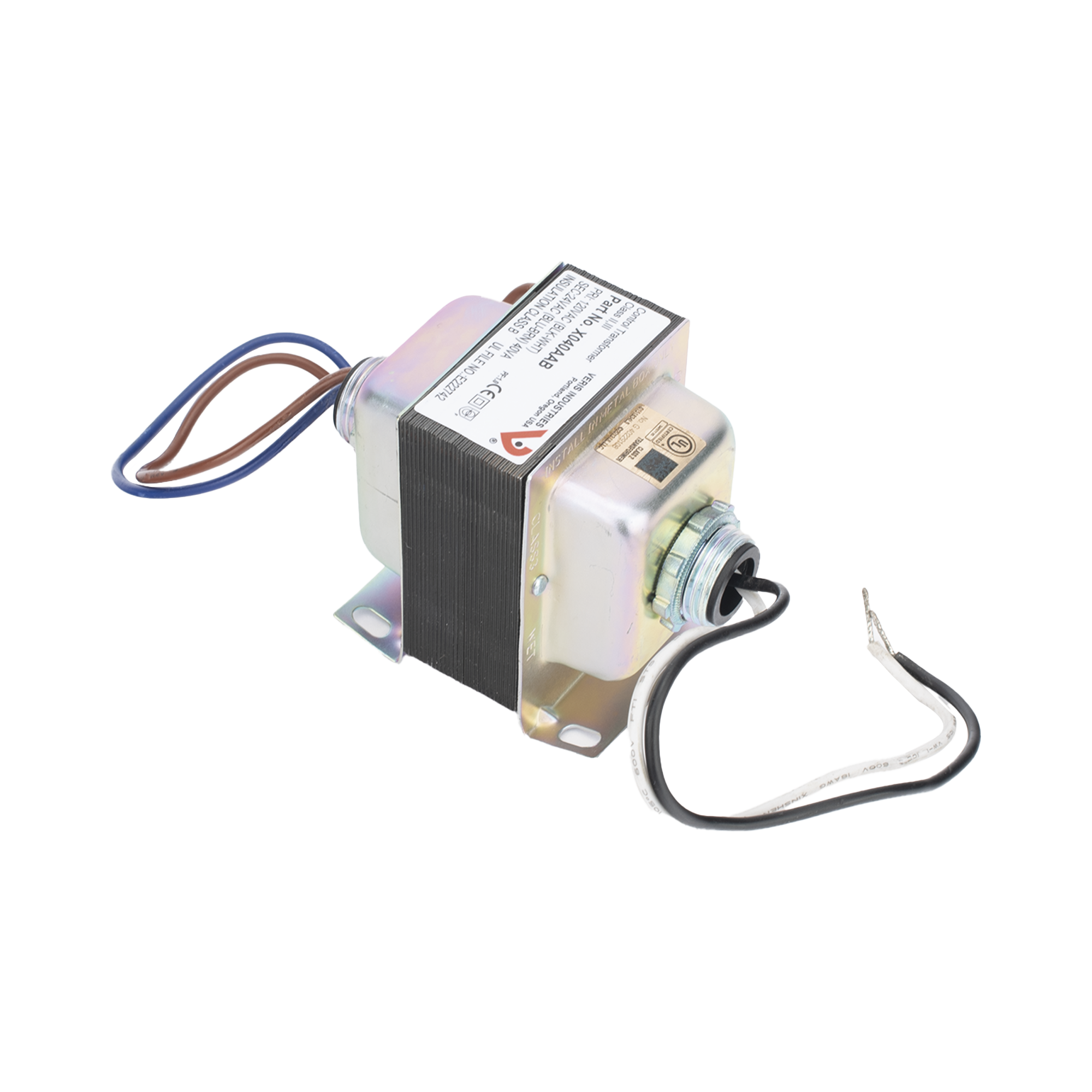 Transformador de corriente  120/240/277/480 VAC a 24 VAC, con fusible. 40VA