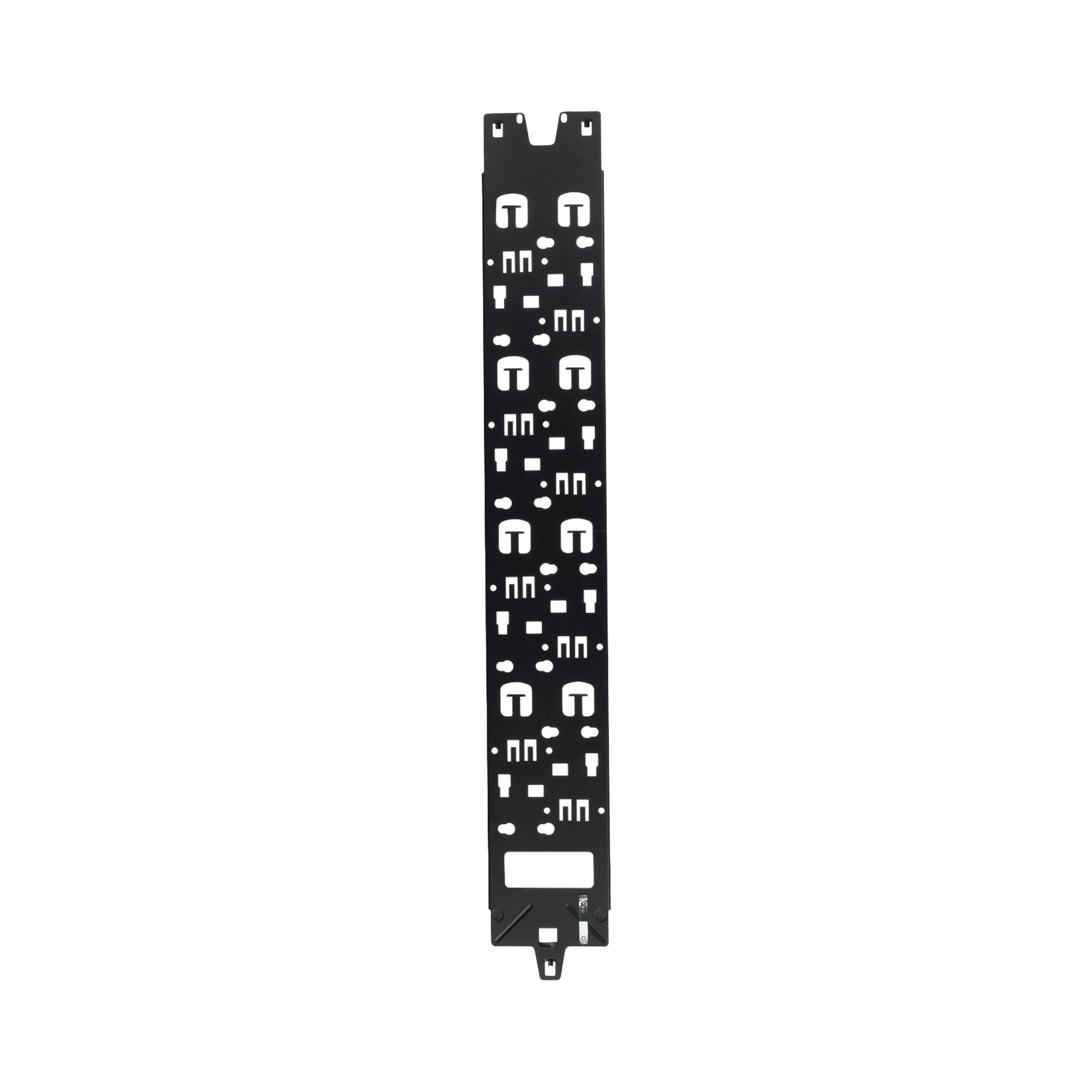 Panel Administrador de Cables Vertical para Gabinete FlexFusion™ de 45RU, Acepta Anillos en D, Anillos S1DR, S2DR y L; S1LR, S2LR, Color Negro