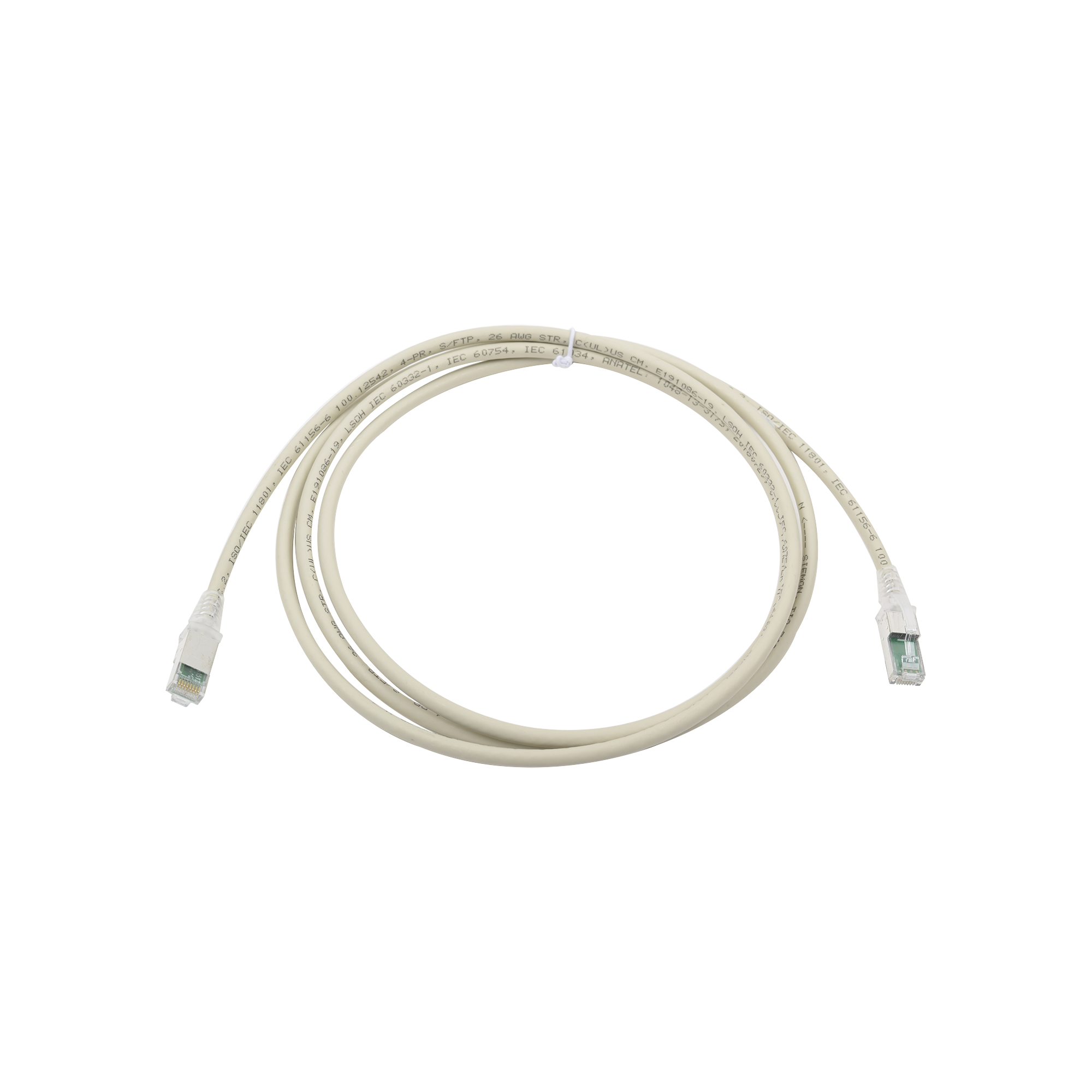 Patch Cord Z-MAX Cat6A S/FTP, CM/LS0H, 1.52 Metros (5 Pies), Color Gris, Versión Bulk (Sin Empaque Individual)