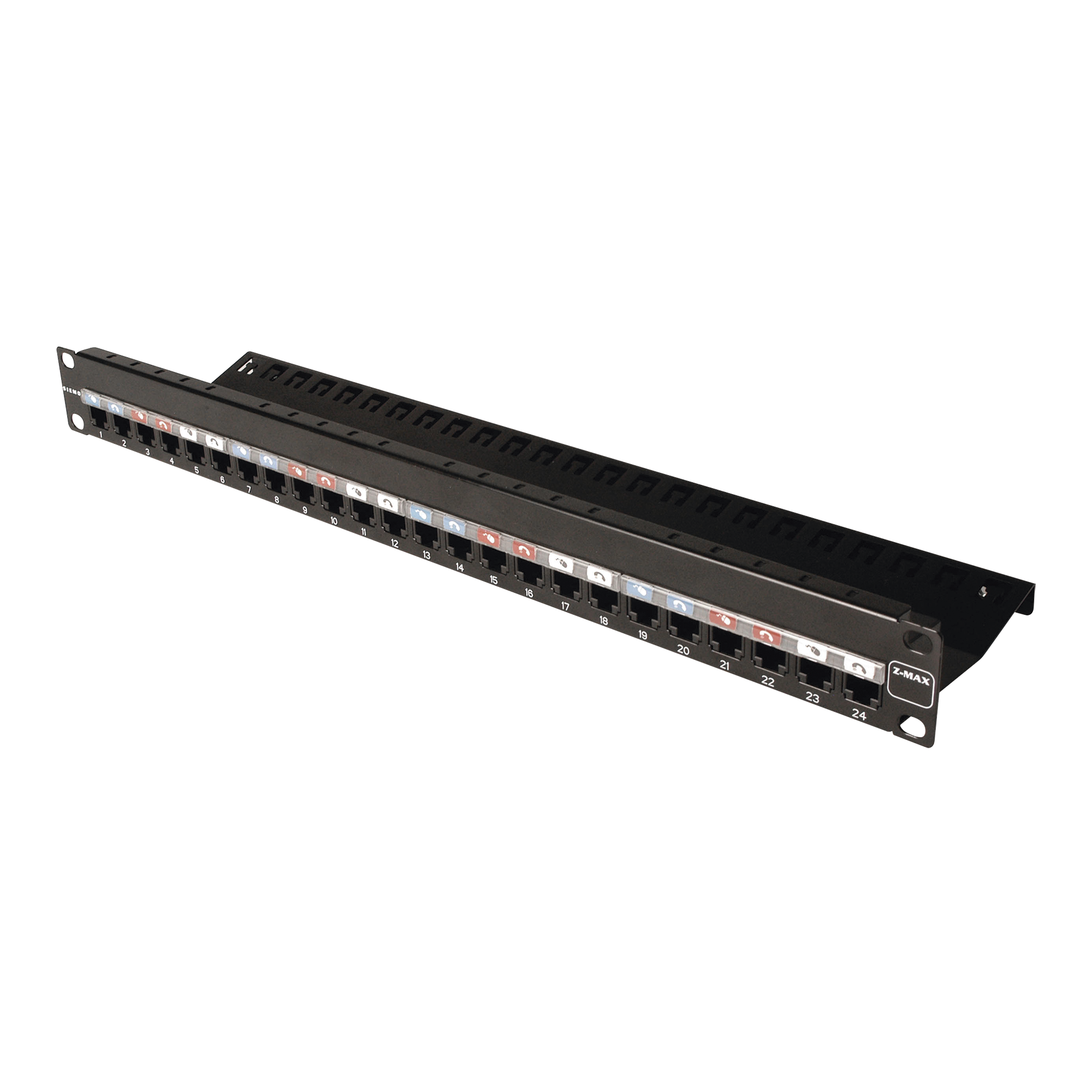 Patch Panel Z-Max, de 24 Puertos, Modular (Vacío), Plano, 1UR