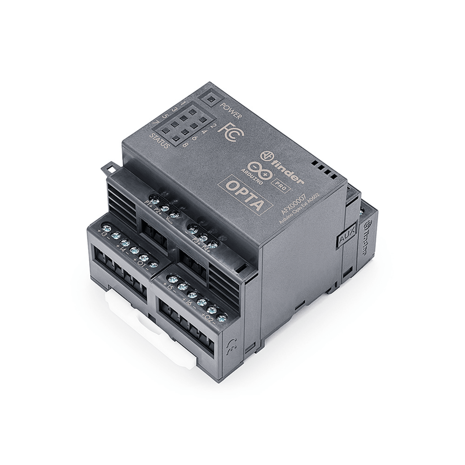 Expansión Analógica Arduino Opta® / 8 Canales I/O Configurables / 16-bit ADC / 13-bit DAC / 4 Salidas PWM / Protección IP20 / Industrial IoT