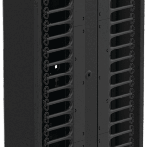 Administrador Vertical de Cables CableTek-EC, Doble Cara con Dedos Dobles, Acero 1.9 mm, Negro RAL 9005, 45U, Montaje Universal, Postes y Compuertas Incluidos
