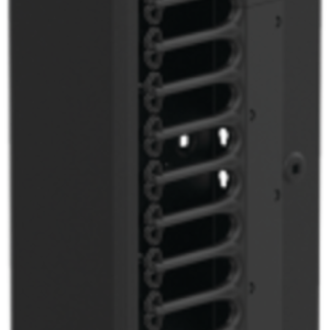 Gestor Vertical de Cableado CableTek-EC, Una Cara, 45U, Acero 1.9 mm, Negro RAL 9005, Montaje Universal 4 Postes, Cubierta Frontal Extraíble, Soporte Cat 5e/6/6A/Fibra