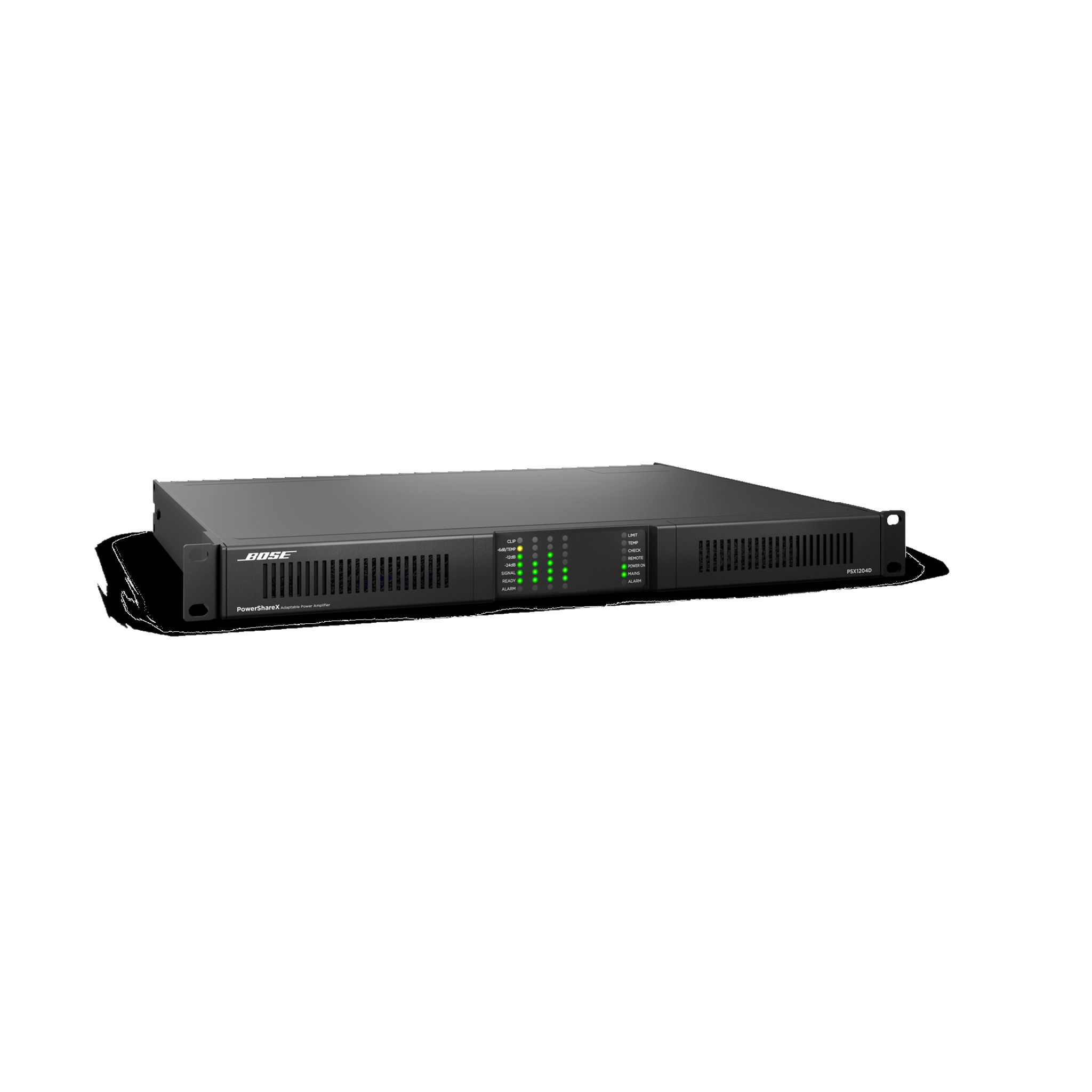 Amplificador de Audio PowerShareX | 4x300w | Potencia Adaptable | DSP | Dante | Baja Impedancia | 70/100V