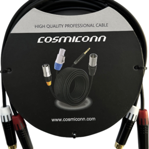 Cable 2 RCA x 2 RCA, conectores negros, con diferenciador de blanco y rojo (2x MT380-RD - 2x MT380-WH), length 3m