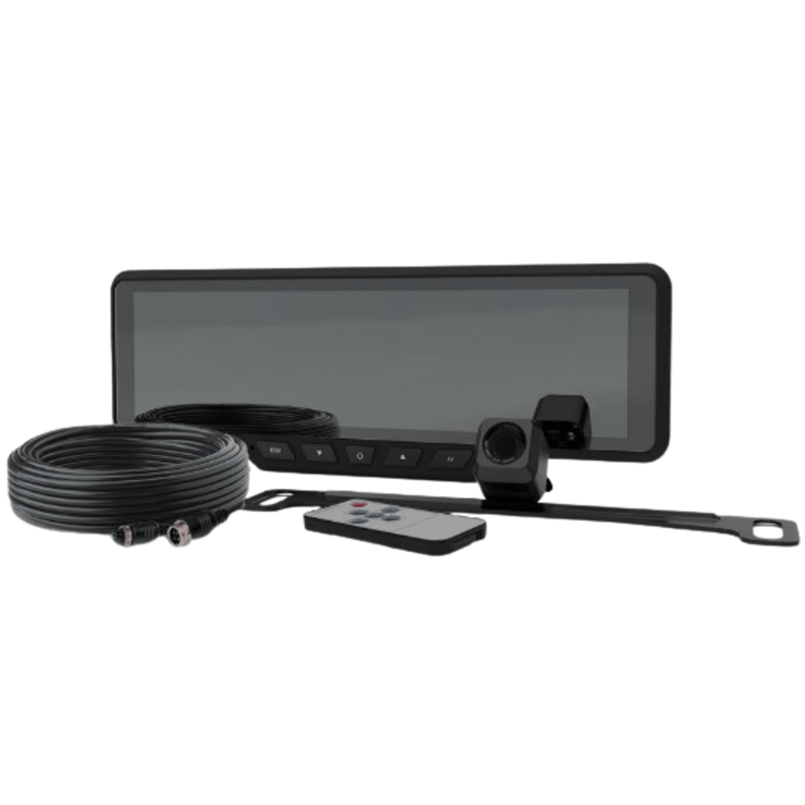 Sistema alambrico de reversa con camara y monitor de 9 pulgadas, Incluye cámara para placa de 170°