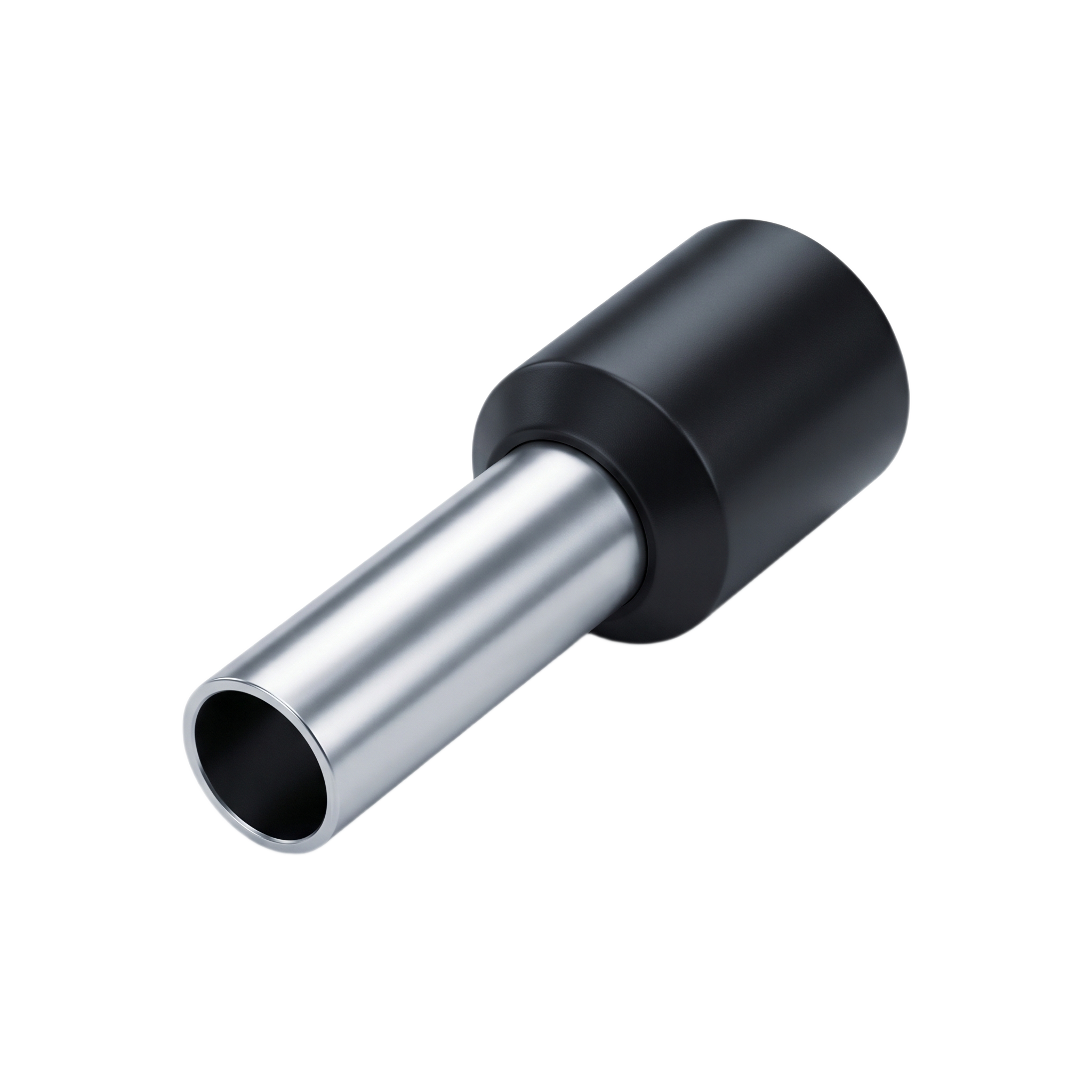 Conector Ferrule | 16AWG | 1.5mm² | Conductor Latón Estañado | Aislamiento PVC Negro / 14.6 mm | 25 Piezas por Bolsa
