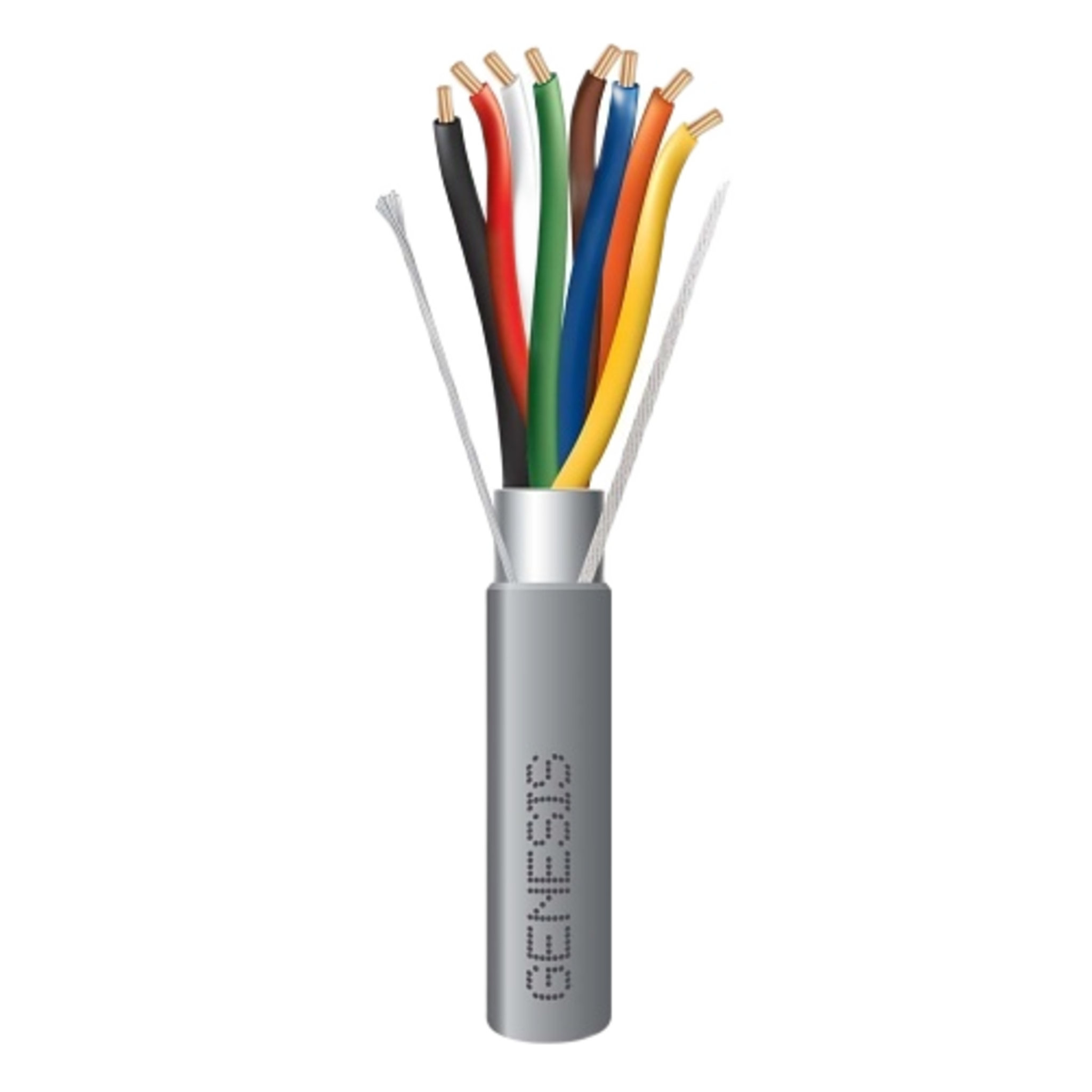 Bobina de 305 Metros (1000 Pies) / Cable de Cobre / 8 x 22 AWG / Riser / Tipo CMR-CL3R / Blindado / Gris / Para Aplicaciones de Control de Acceso / Alarmas de Intrusi?n / Automatizaci?n / Interfonos y TV Porteros