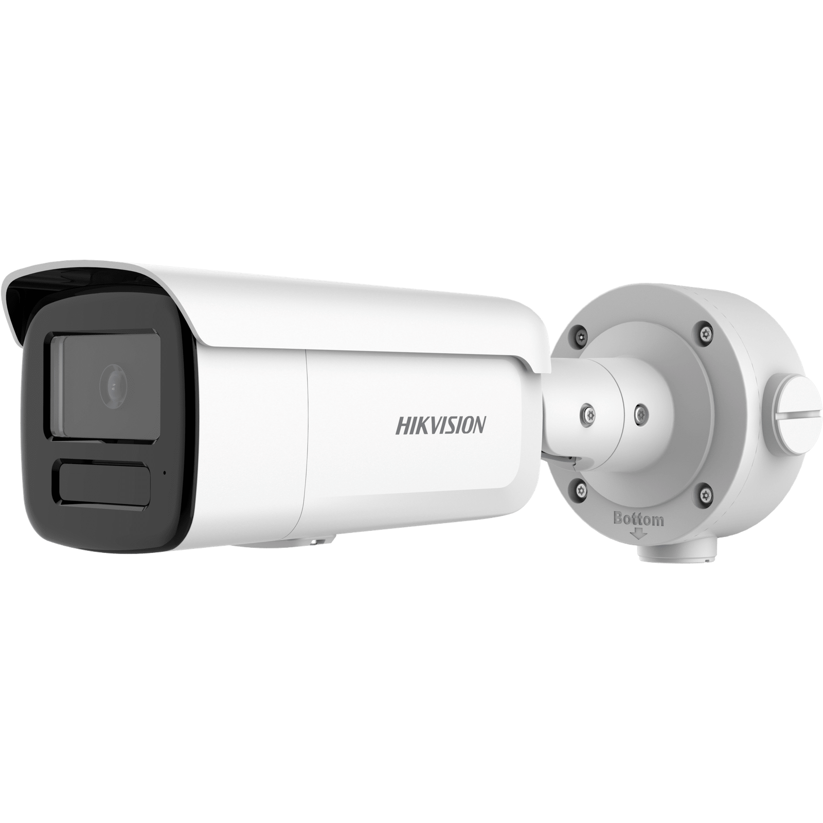 Cámara Bullet IP 4 Megapixel (2688 × 1520) / WDR 120 dB / EXIR IR 60-90 m (196.9-295.3 ft) / Clasificación IA Humano-Vehiculo / Audio Bidireccional / IP67 IK10 / H.265+
