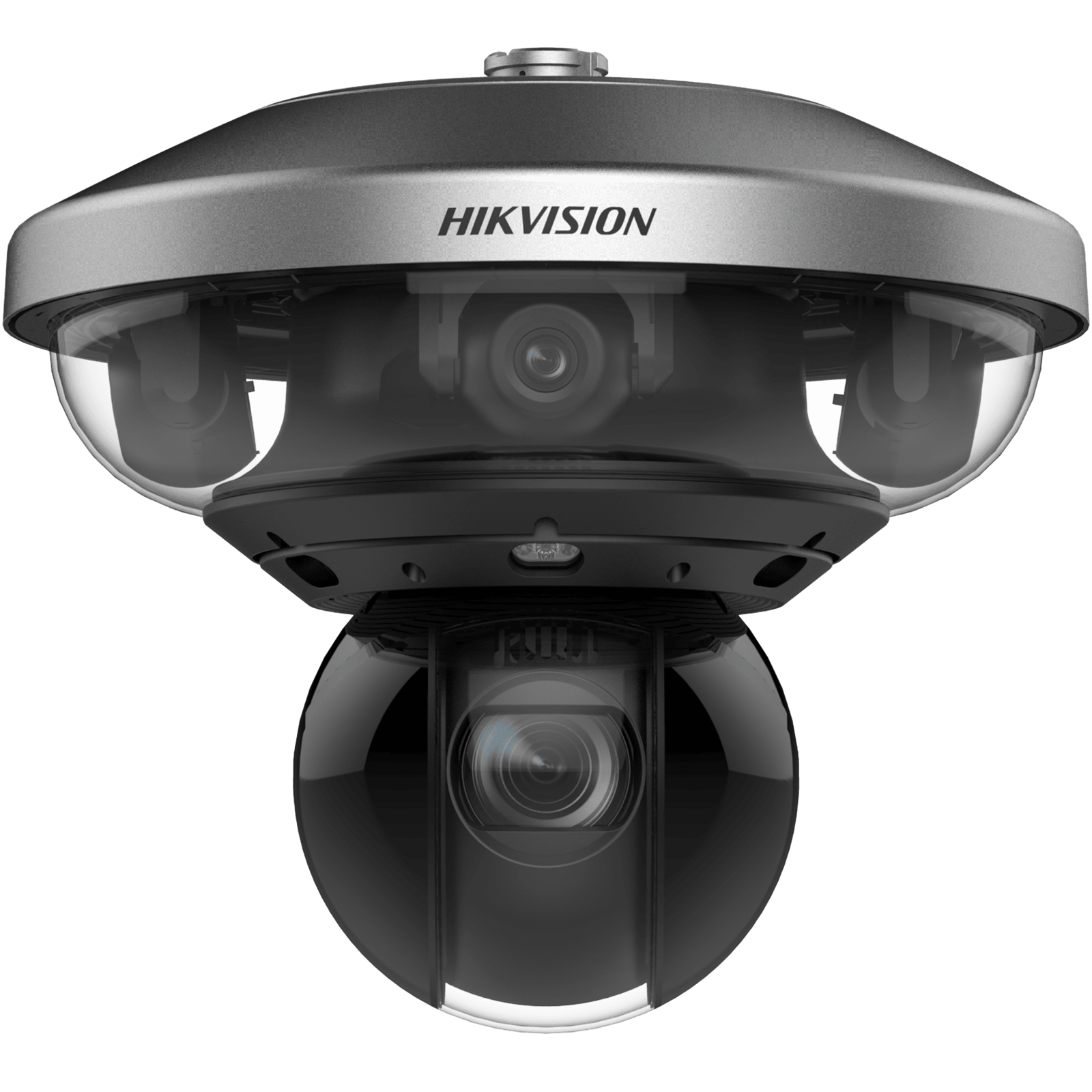 PanoVu Series / 1 PTZ 40X Zoom (4 Megapixel) + 4 Lentes 2.8 mm (360° / 32 Megapixel) / Posicionamiento 3D / Autoseguimiento 3.0 / Deep Learning / IP67 / IK10 / WDR 120 dB / Micro SD