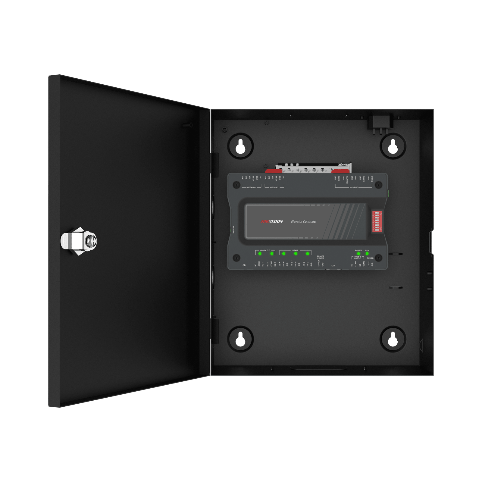 Controlador MAESTRO para Elevadores Administrable en la Nube con HikConnect Teams / Incluye Gabinete y Fuente / Control de Acceso para los pisos de los Elevadores por Huella o Tarjeta / Requiere Licencia / 1 Controlador por Cabina de Elevador