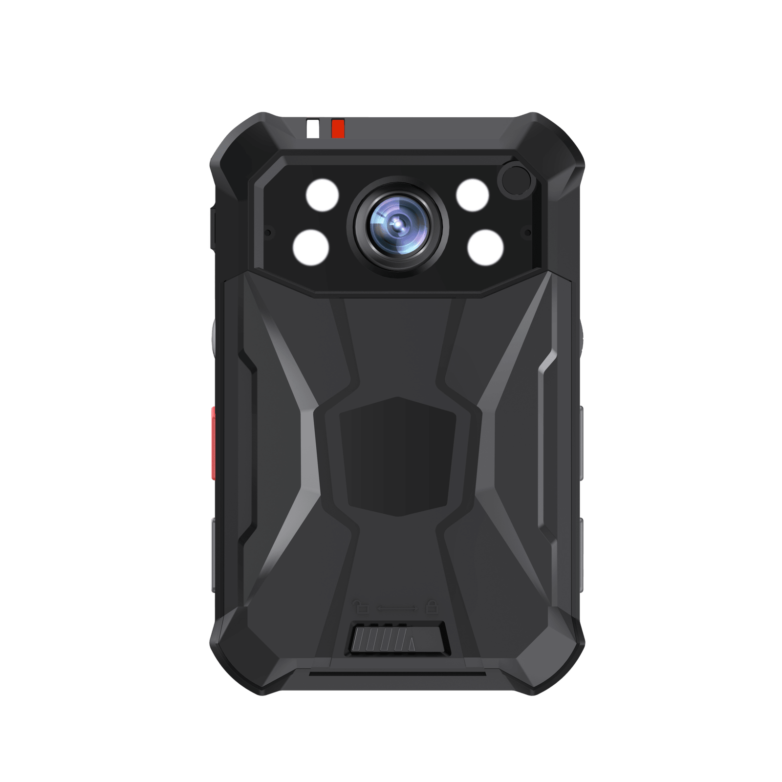 Body Camera Portátil / Grabación a 2K / Pantalla 2.4" LCD / IP68 / H.265 / 64GB de Almacenamiento / GPS / WIFI / 3G y 4G / Fotos de Hasta 40 Megapixel / Micrófono Integrado
