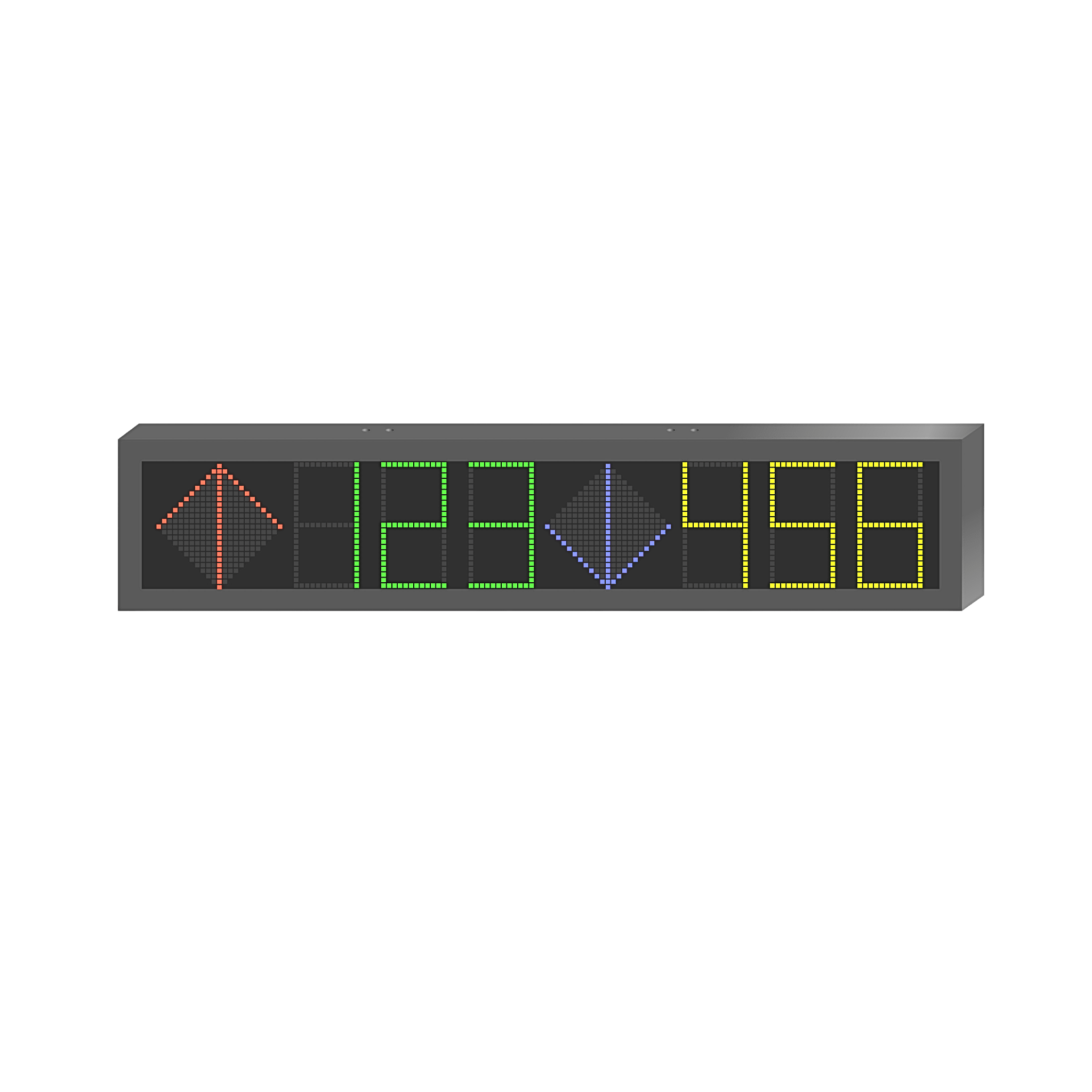 Panel LED de Estacionamiento Hikvision / 6 Dígitos con 2 Flechas / 7 Colores RGB / Comunicación RS485 y RJ45 / Display en Tiempo Real / Iconos Especiales / Montaje por Suspensión