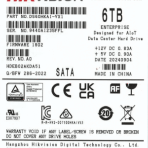 Disco Duro Enterprise para Videovigilancia 6TB / 7200 RPM / SATA 6 Gb/s / Caché 256 MB / Operación 24x7 / Carga de Trabajo 550 TB por Año /