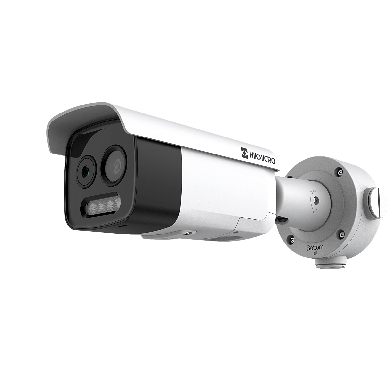 (HIKMICRO) Cámara Bala IP Bi-Espectral  / Térmica (256 X 192 / 3.6 mm) + Óptica (5 MP / 4.3 mm) / GUANLAN AI / Detección Térmica de Incendios y Humos / Medición de Temperatura -20°