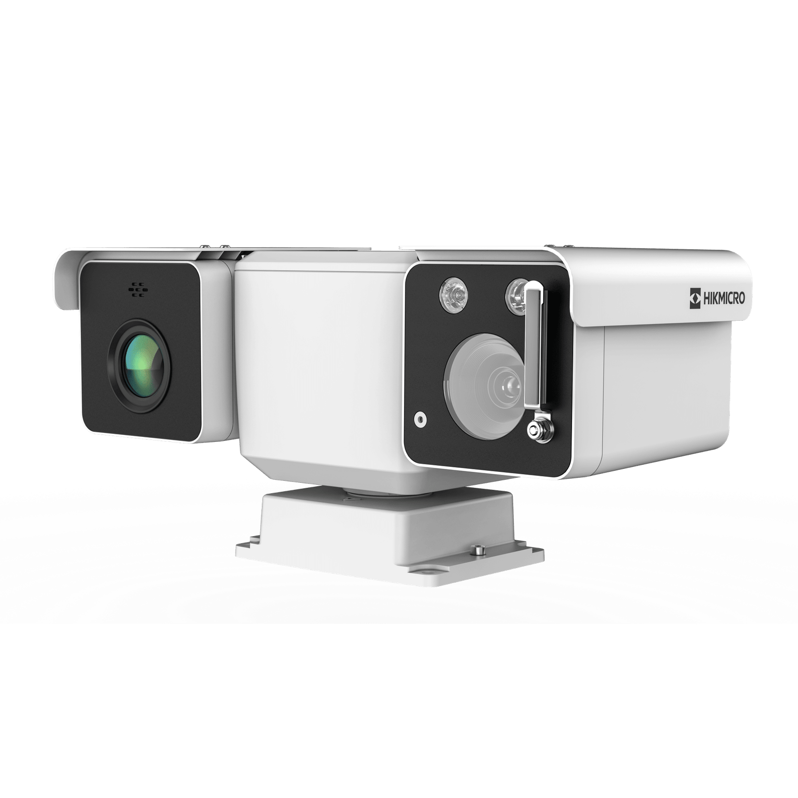 Mini Punta de Poste IP Bi Espectro/ Térmica: 256 × 192 (15 mm, NETD ≤35 mK) + Óptico 32X (4 Megapixel)/ 800 mts IR / IP67 IK10 / Detección de Temperatura / microSD/Detección de Humo y Fuego
