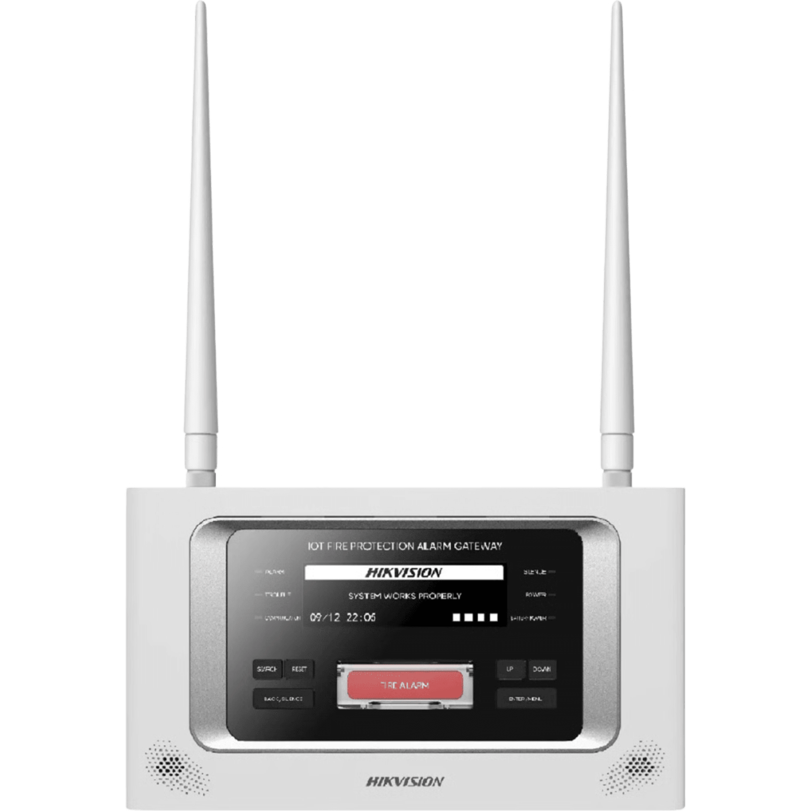 (HikFire) Panel Inalámbrico de Detección de Incendio (Gateway LoRa) / Pantalla LCD Táctil / Comunicación hasta 2 km / Gestión de 128 Dispositivos / Encriptación AES128 / Integración a HikCentral Professiona