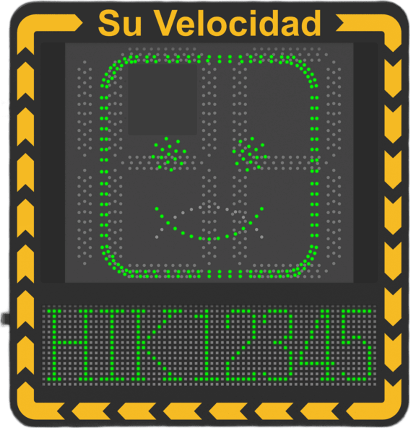 Radar medidor de Velocidad/ Pantalla LED / Detección de Velocidad en Tiempo Real / Rango de Detección de 100 m / Hasta 32 Objetivos Detectados / IP66 / Ethernet