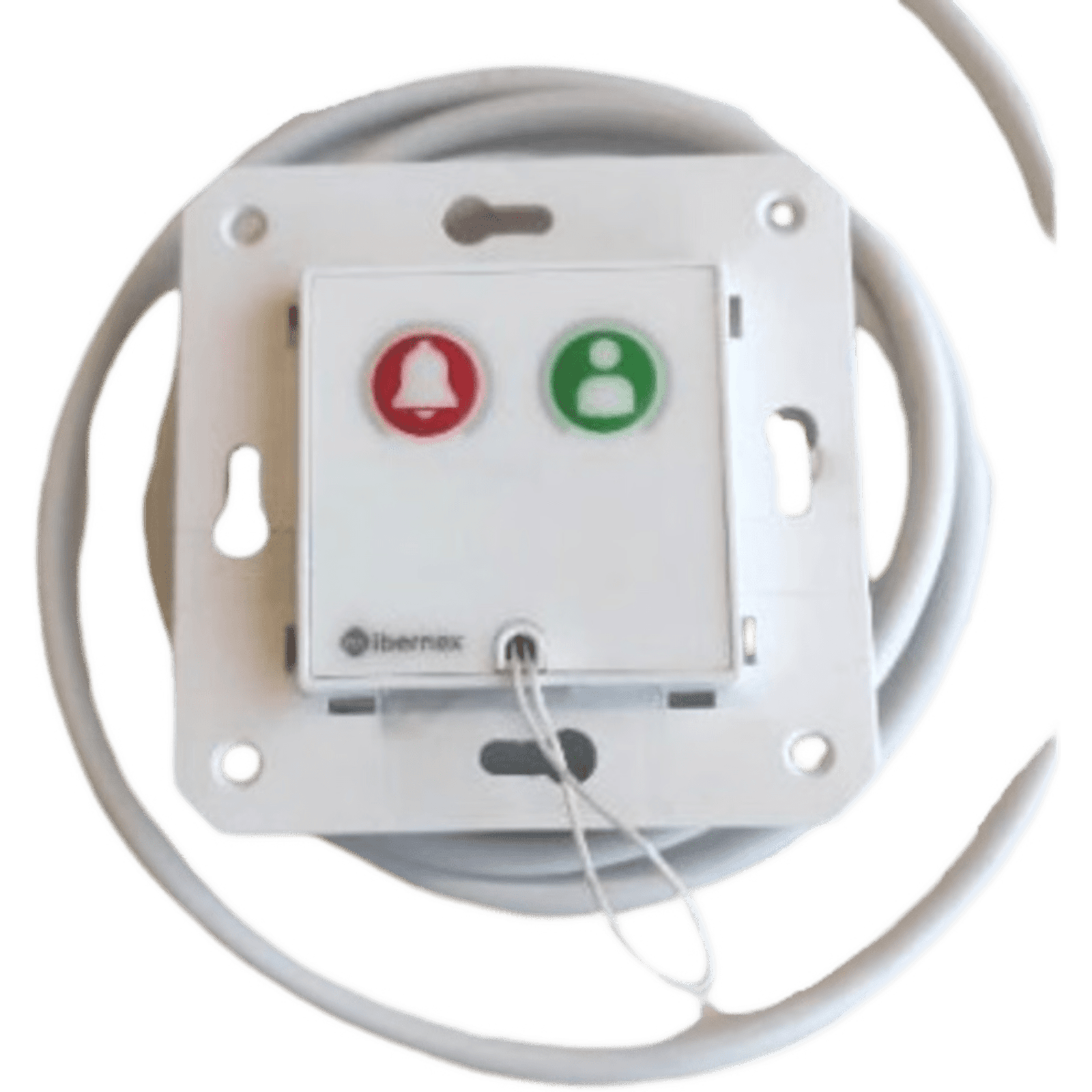 Módulo Asistencial para Hospital de Empotrar IP67 / Material ABS Antimicrobiano / Botón Cancelación / Indicador Luminoso de Alarma y Presencia / RS485 / Compatible Cajas Europeas y Americanas