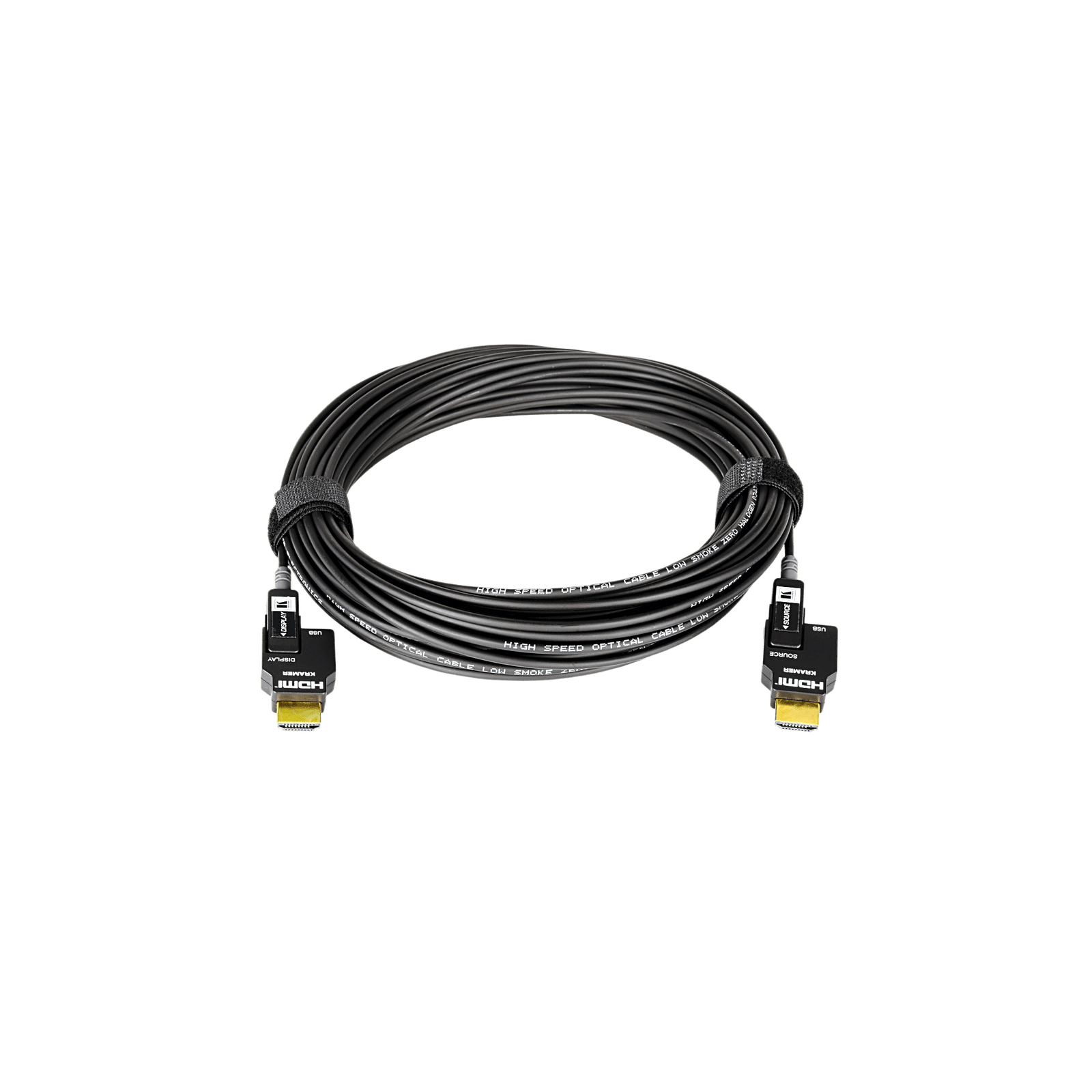 Cable Activo Óptico HDMI 4K 30 mts | 4K@60Hz 4:4:4 | 18 Gbps | Terminales Desmontables Micro-HDMI | Fibra Optica | Libre de Halógenos LSHF | Bañado en Oro 24K