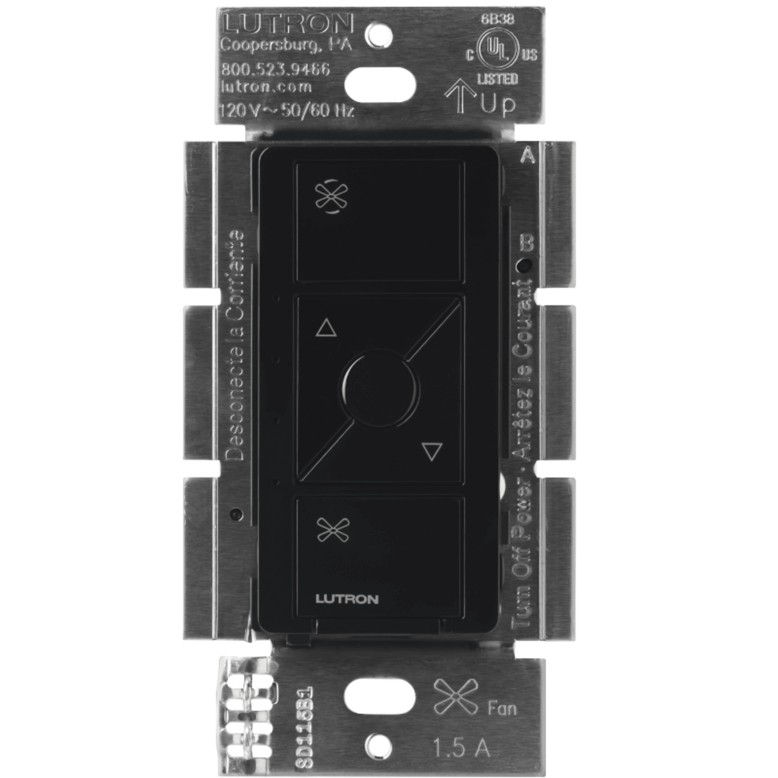 (Caseta Wireless) Control de velocidad inalámbrico para ventilador de techo, un solo polo.