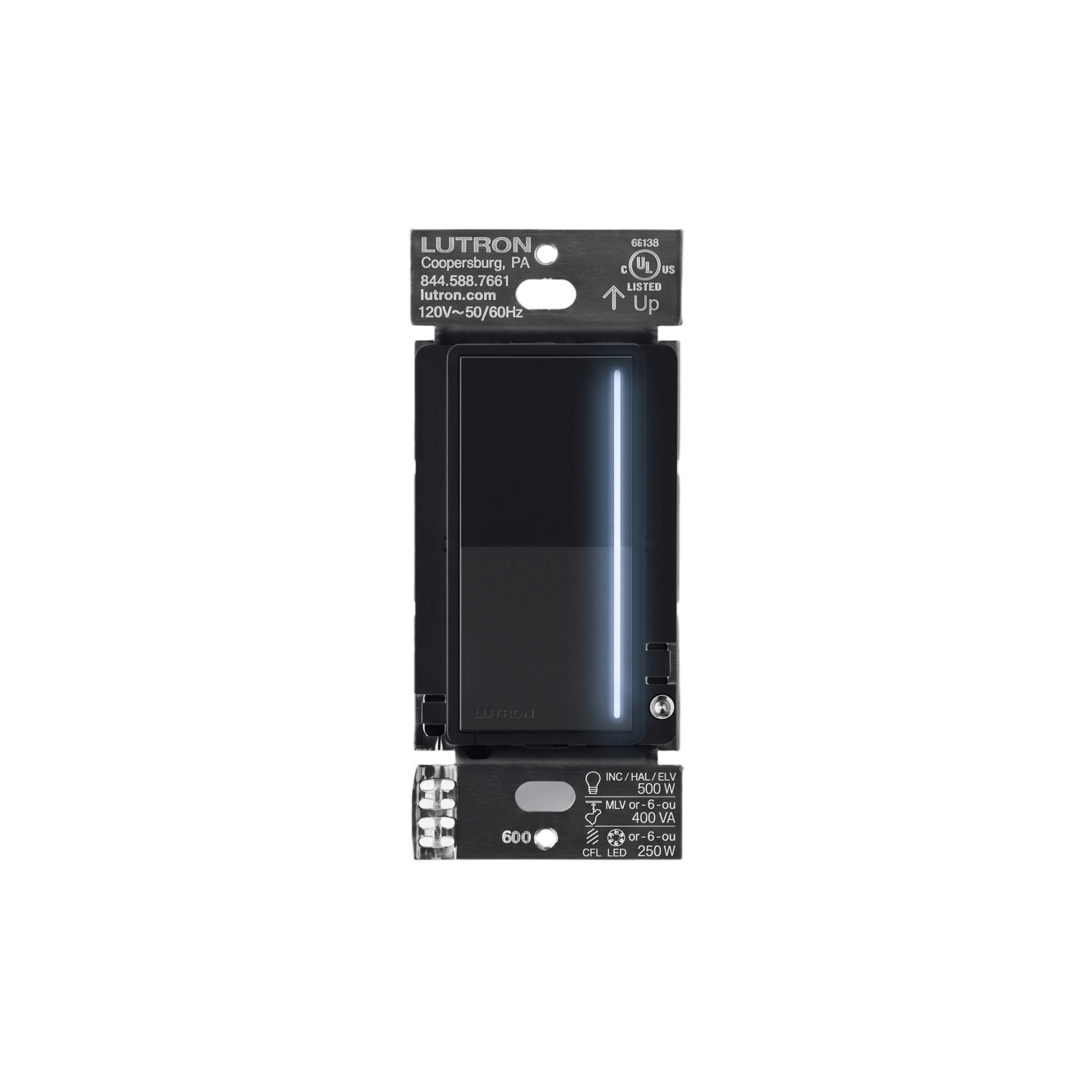 (RadioRa3) Atenuador táctil Sunnata Dimmer PRO color negro satin, requiere cable neutro / soporta 250W LED