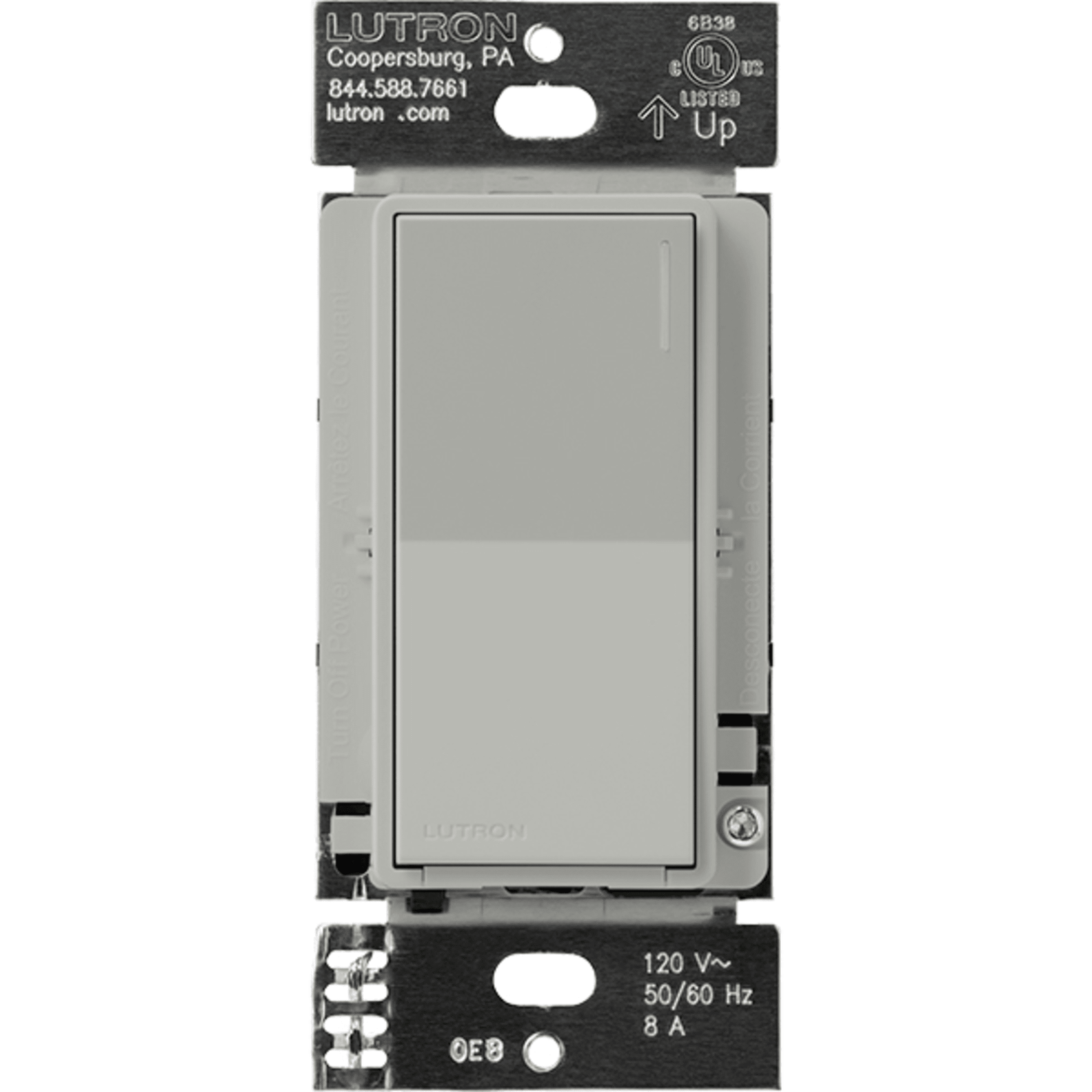 (RadioRa3) Apagador Sunnata color blanco para linea Radio Ra3, 8A de iluminacion, 5.8A Motor