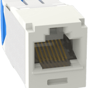 Conector Jack RJ45 Estilo TG, Mini-Com, Categoría 6A, Con Gel Resistente a la Corrosión, de 8 Posiciones y 8 Cables, Color Blanco Mate