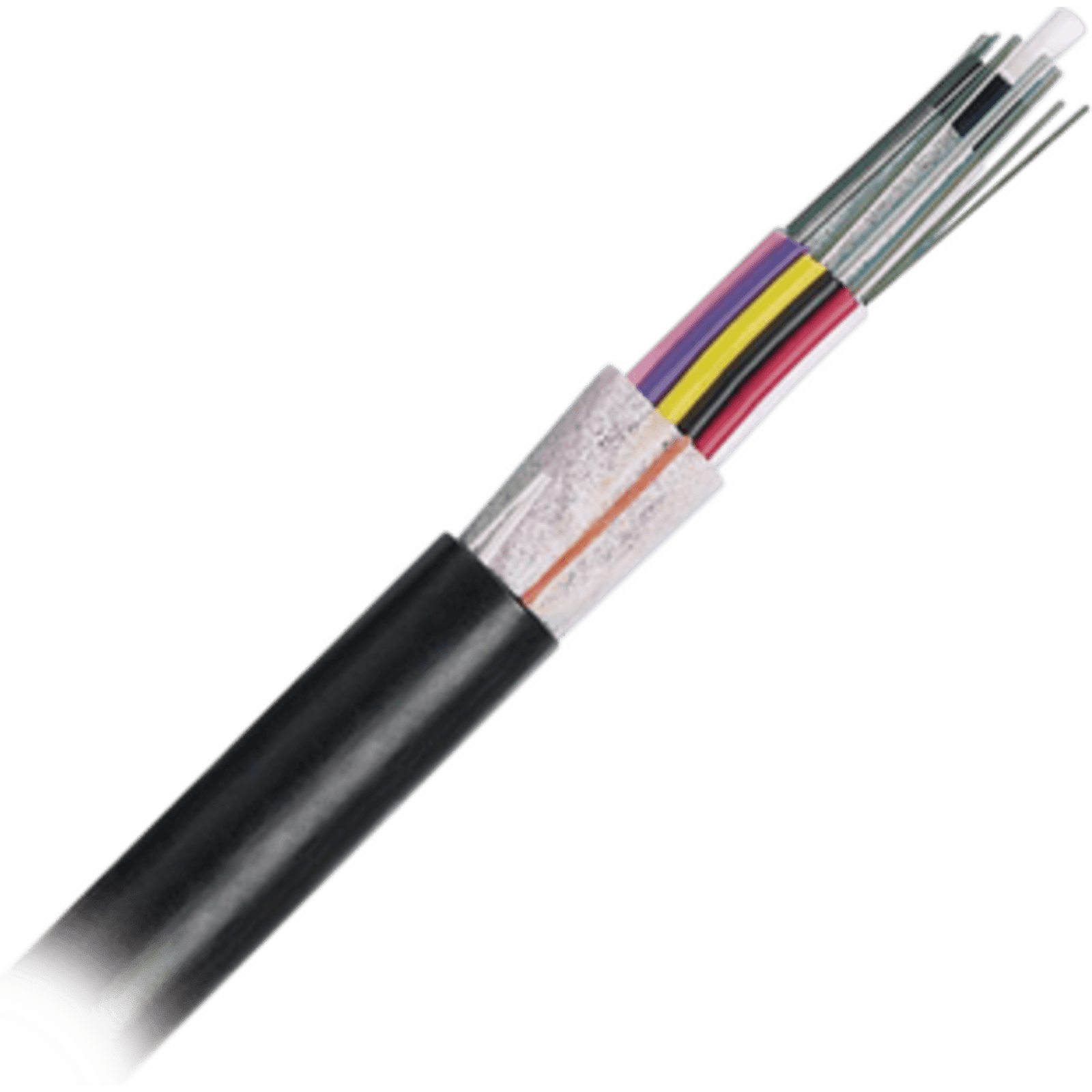 Cable de Fibra Óptica 12 Hilos, OSP (Planta Externa), No Armada (Dieléctrica), MDPE (Polietileno de Media Densidad), Multimodo OM3 50/125 Optimizada, Precio Por Metro