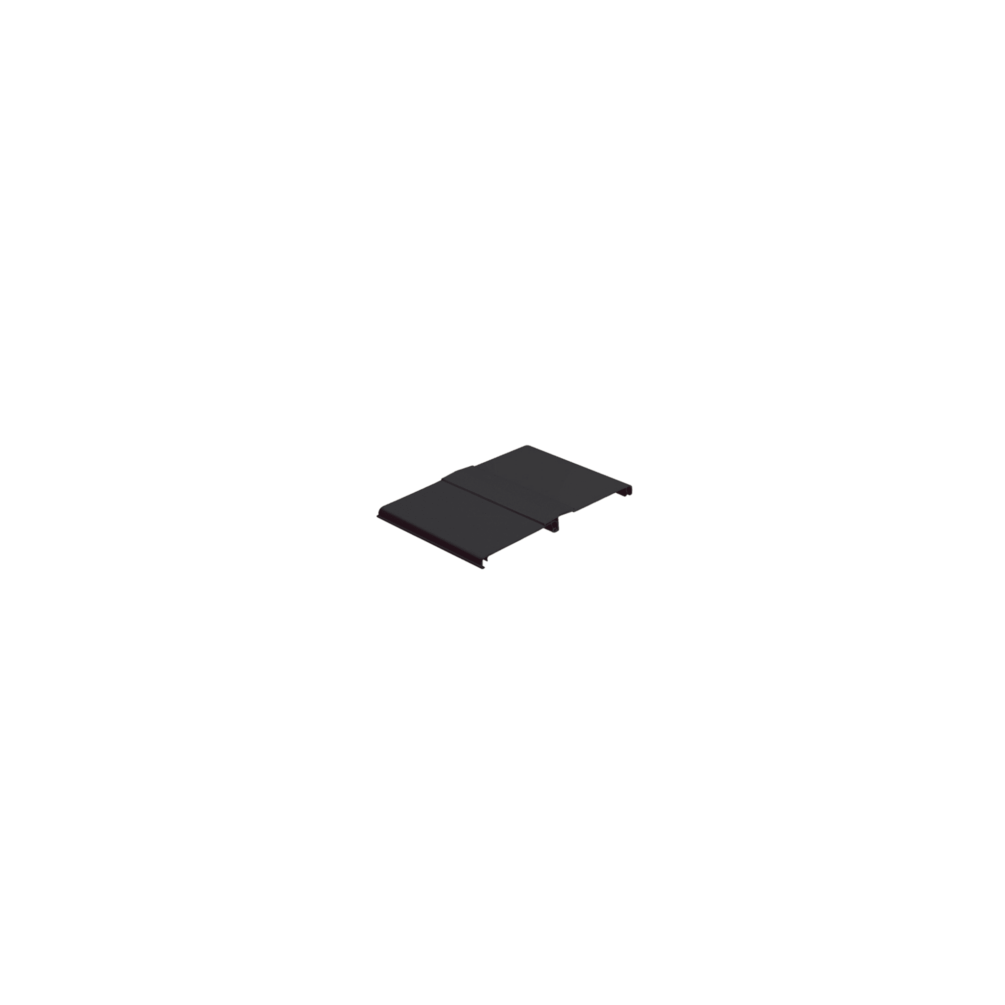 Tapa Con Bisagra a Presión Para Canaleta FiberRunner™ FR12X4BL6, de PVC Rígido, Color Negro, 1.8 m de Largo