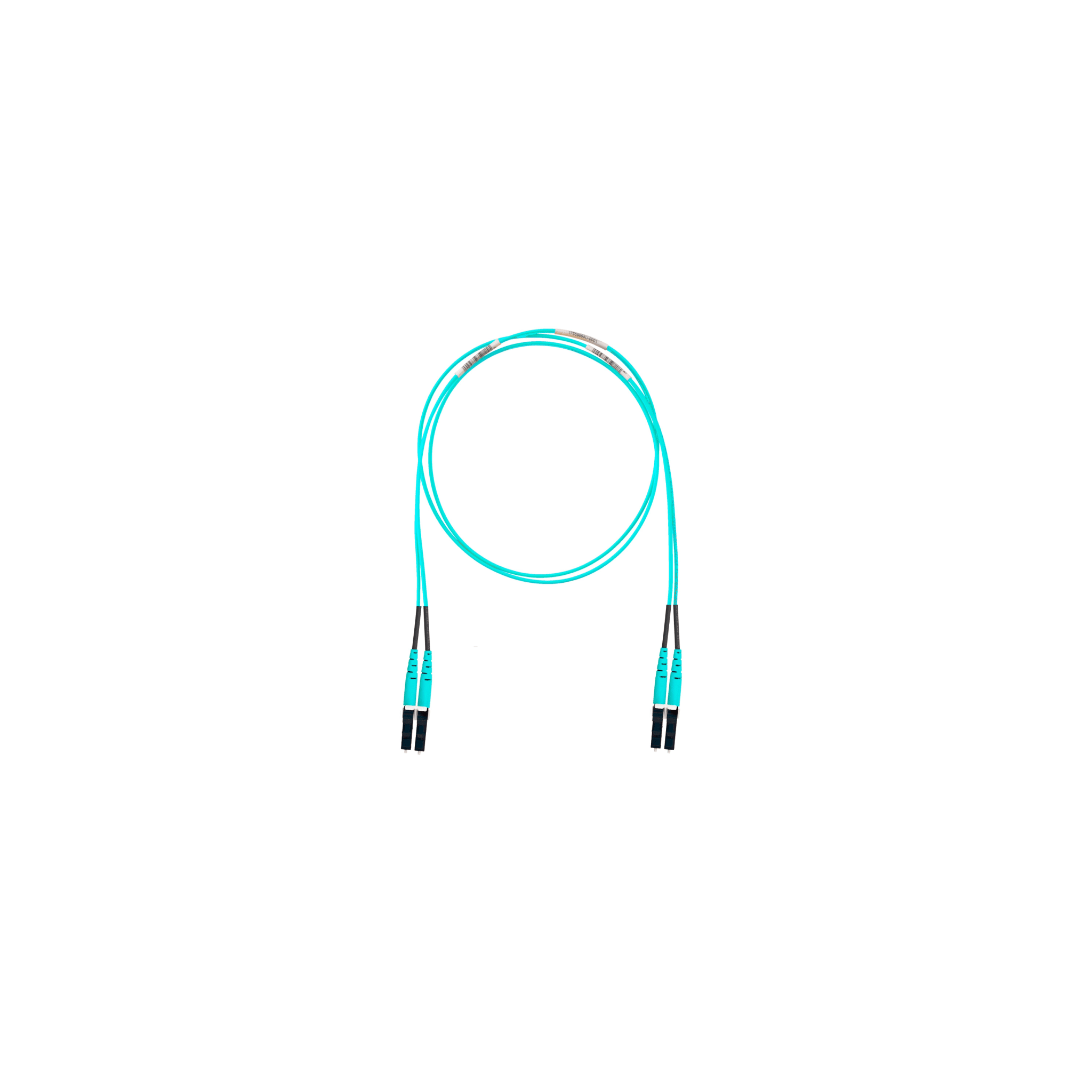 Jumper de Fibra Óptica Multimodo 50/125 OM4, LC-LC Duplex, OFNR (Riser), Color Aqua, 11 Metros (36.09 Pies)