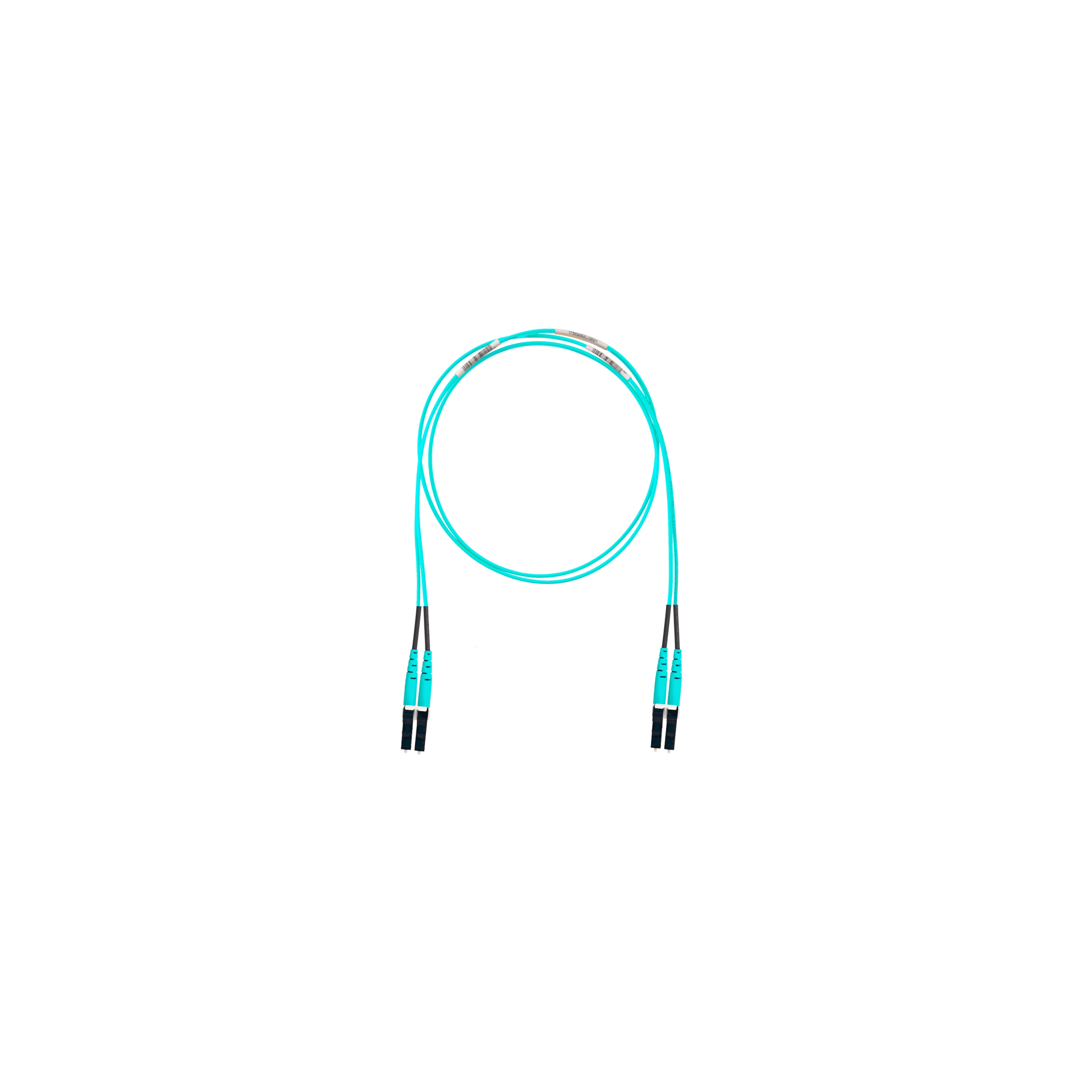 Jumper de Fibra Óptica Multimodo 50/125 OM4, LC-LC Duplex, OFNR (Riser), Color Aqua, 12 Metros (39.37 Pies)