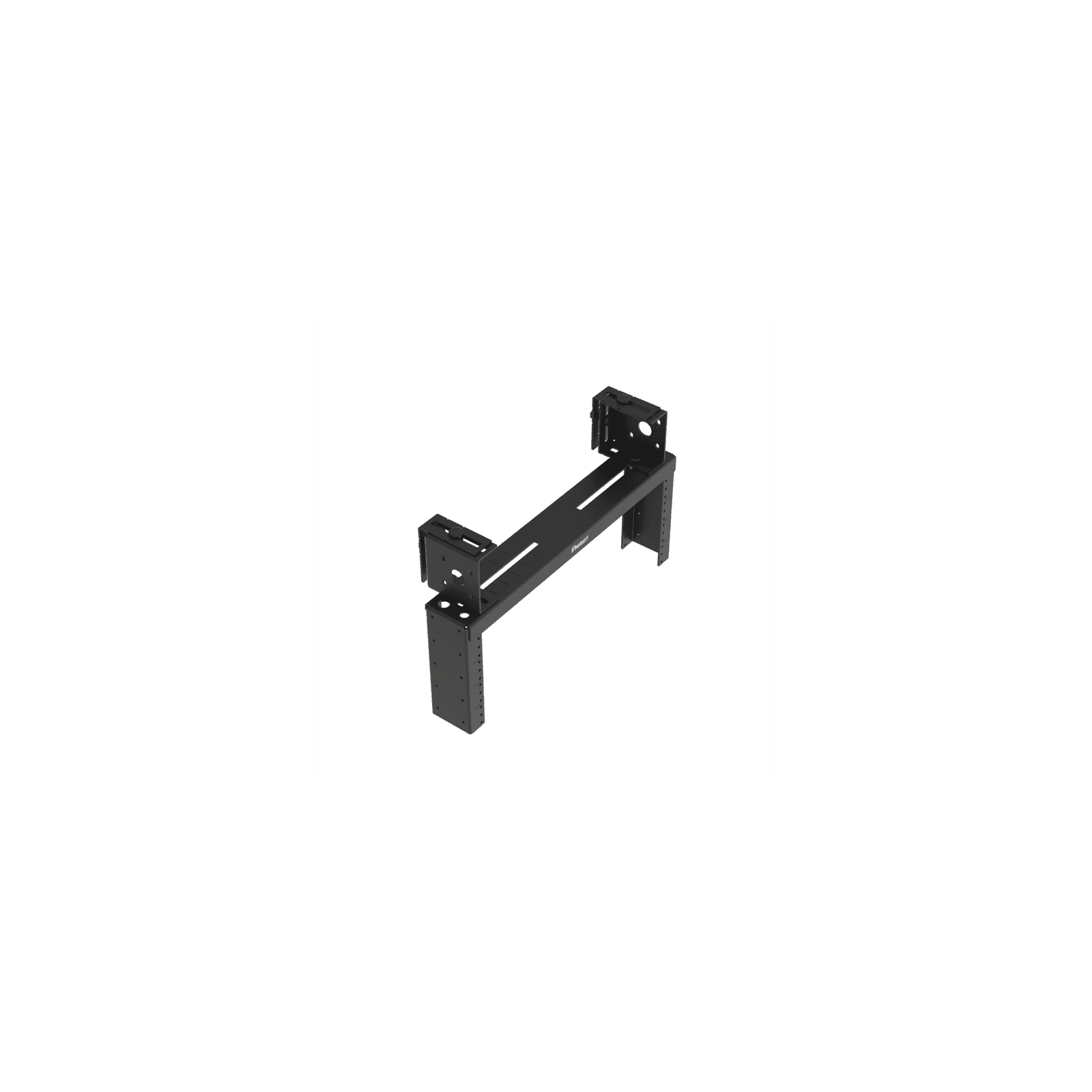 Rack de Distribución Aéreo de 2 Postes PanZone®, Rieles Roscados #12-24, de 4 UR, Color Negro