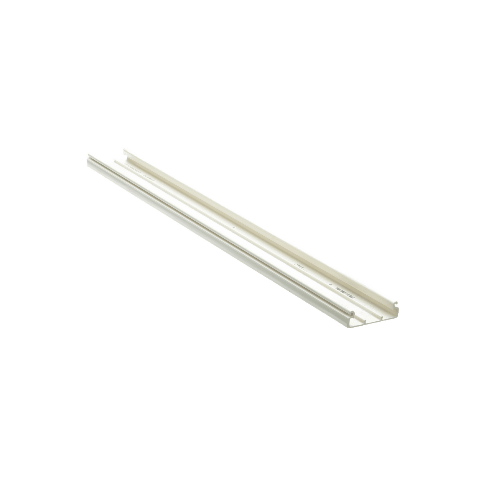 Base para canaleta T-45, de PVC rígido, con orificios perforados para montaje, 60.3 x 18.5 x 3000 mm, Color Blanco Mate
