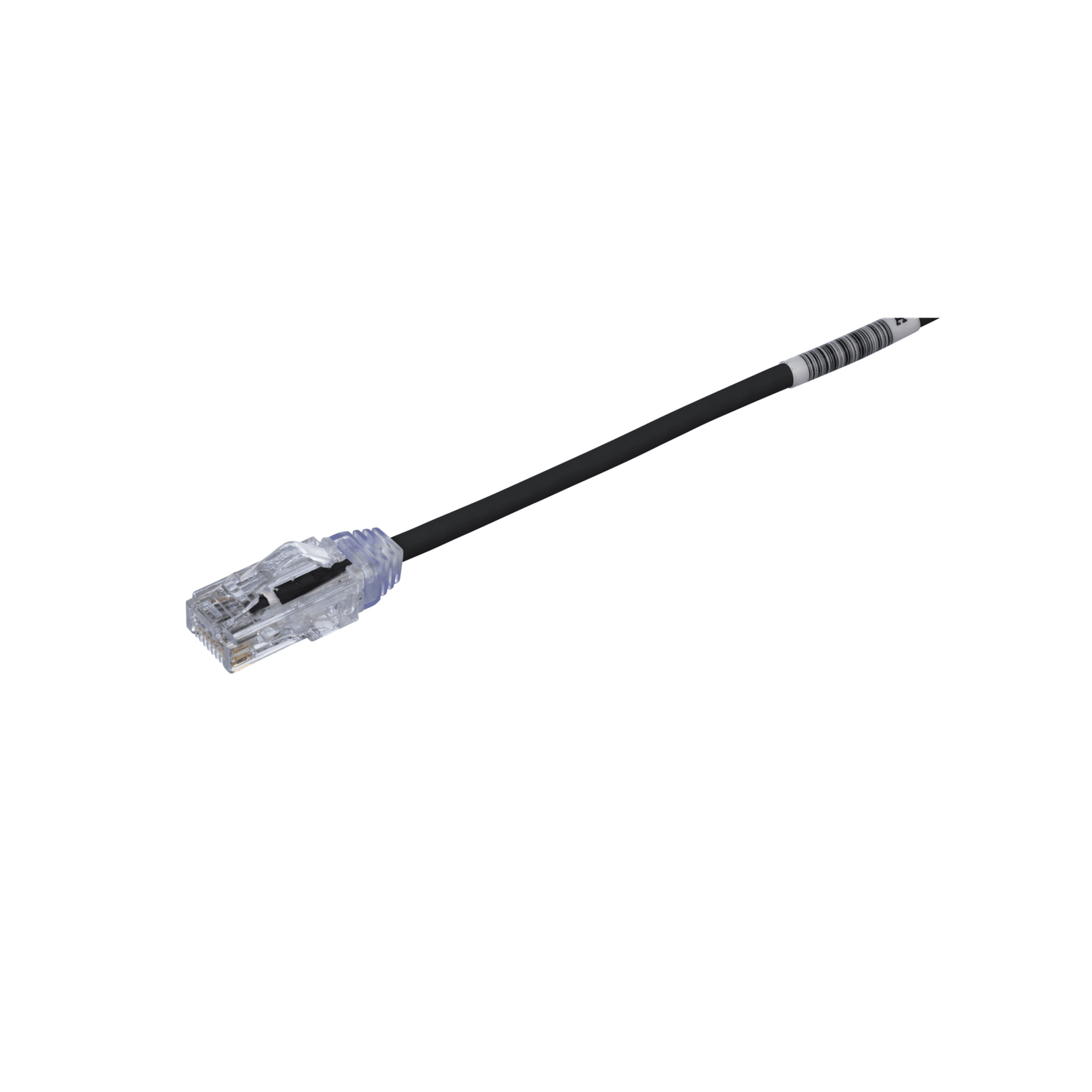Cable de Parcheo UTP Cat6A, CM/LSZH, Diámetro Reducido (28AWG), Color Negro, 0.5 Metros (1.64 Pies)