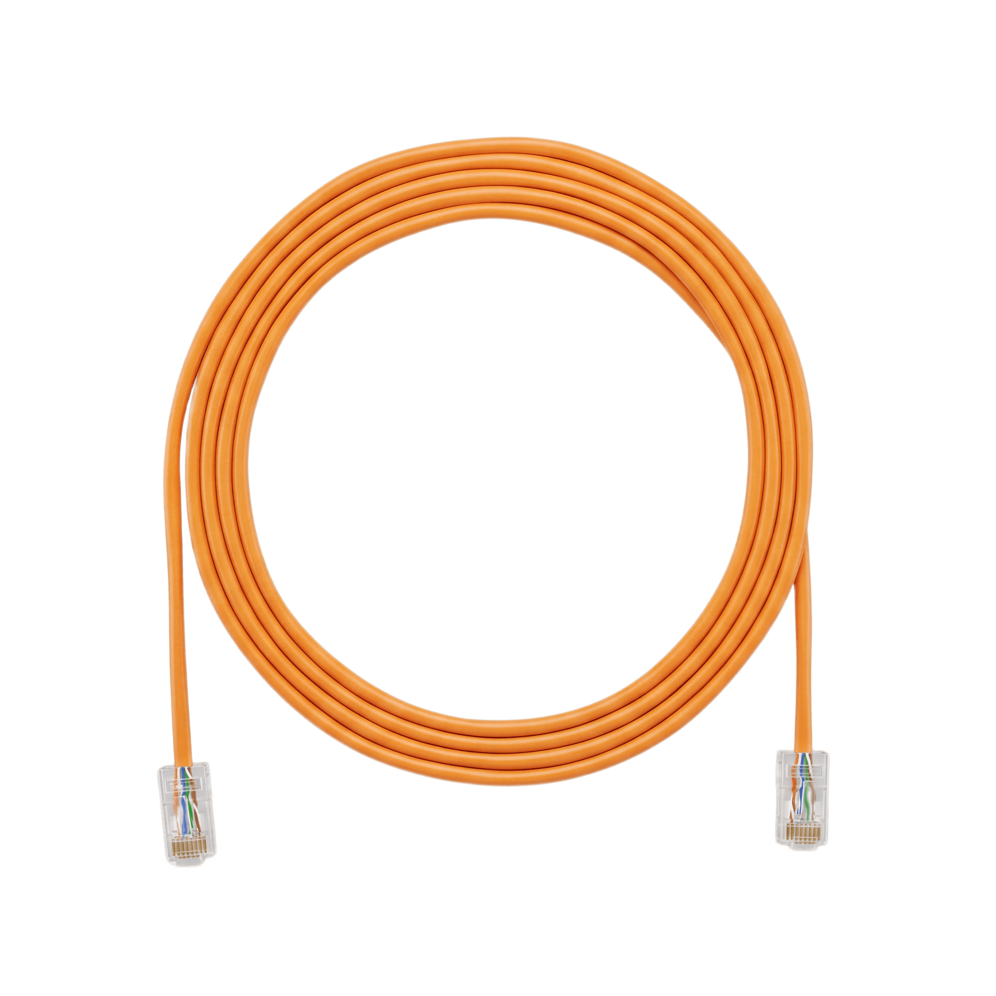 Cable de Parcheo UTP Cat6A, CM/LSZH, Diámetro Reducido (28AWG), Color Naranja, 6.1 Metros (20 Pies)