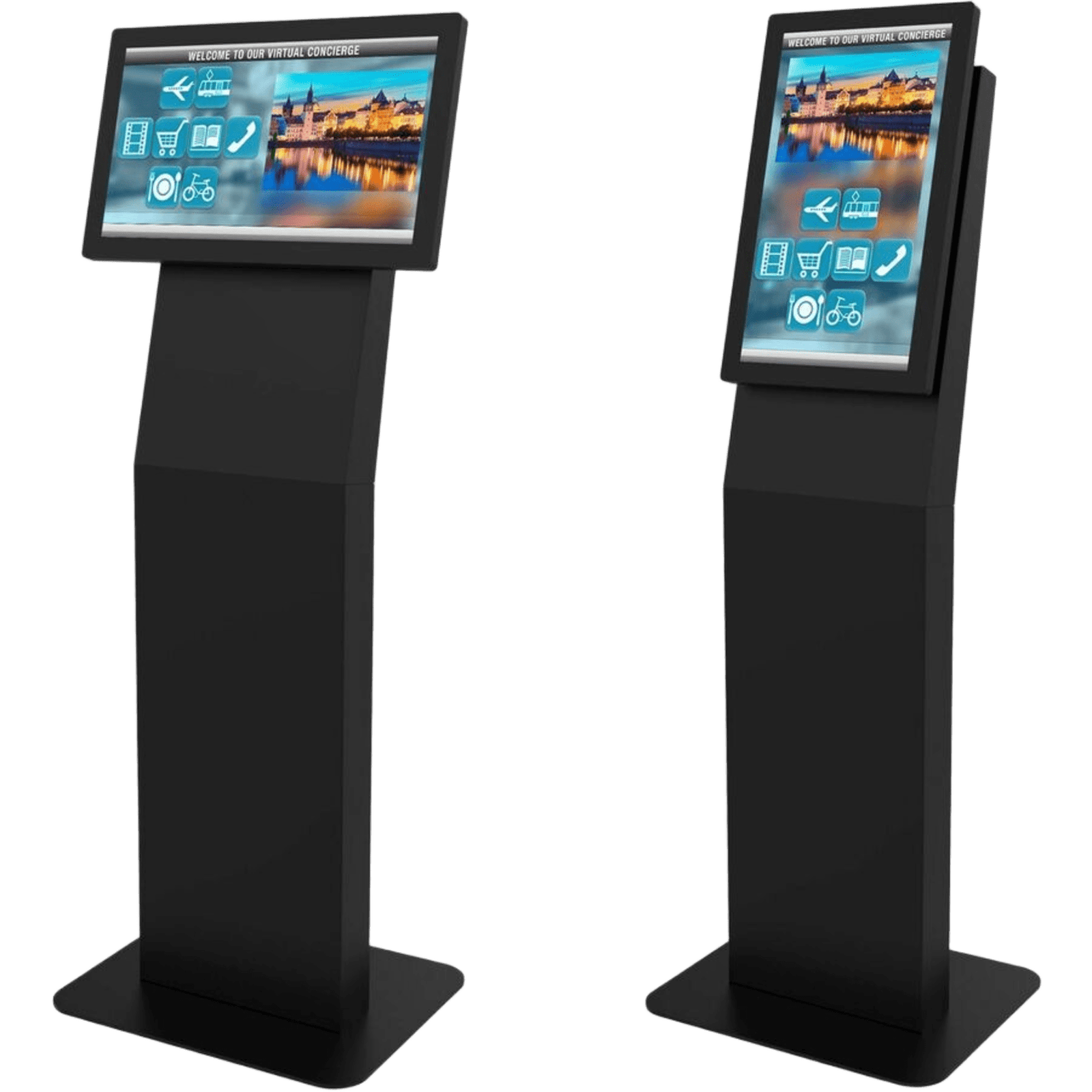 Montaje tipo Kiosko Para Pantallas para interior Peerless-AV / Orientación Paisaje o Retrato / Base Plana Rectangular / Puertas Traseras con Seguridad / Gestión Interna de Cables / Compatible con Pantallas 15"-22"-32" / VESA 2