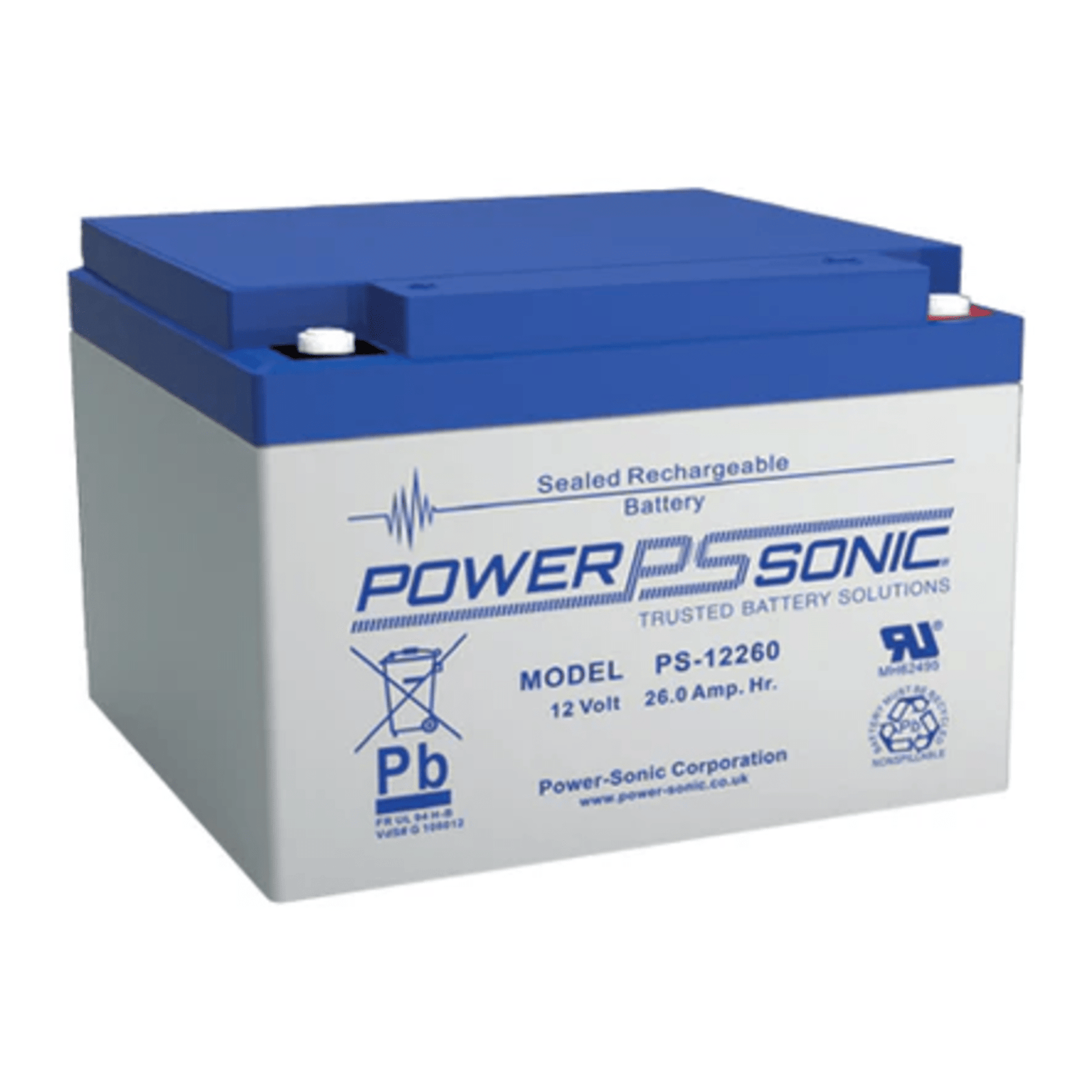 Batería 12V, 26AH, Para Respaldo, Tecnologías AGM/VRLA, 5 Años Vida Útil, Terminales M5, Reconocida UL