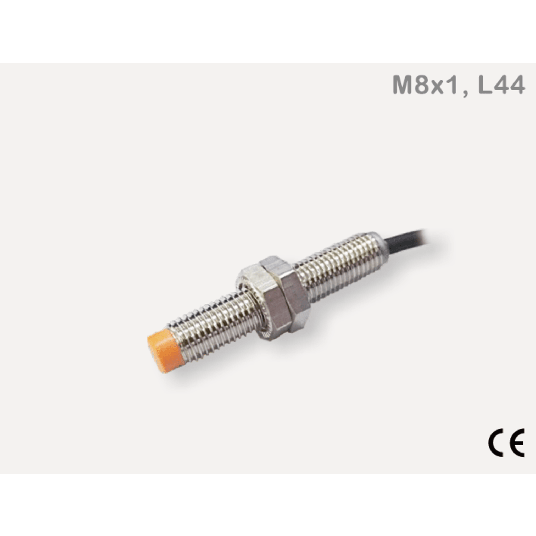 Sensor Inductivo de Proximidad Cilíndrico IBT8-N02PA-D3Y2 / M8 8x8x44 mm / Cable 3 Hilos 2M / PNP N.O. / Rango Detección 2 mm / IP67 / &minus;25...+70°C