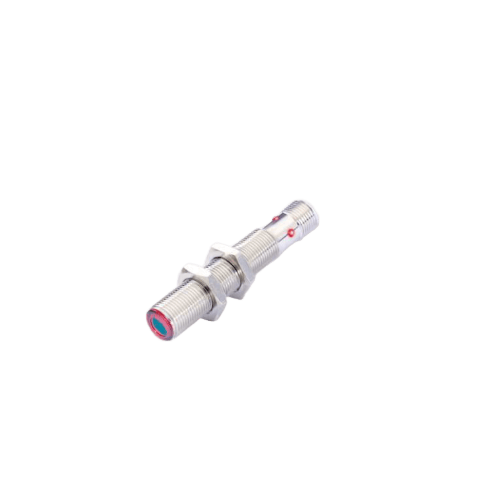 Sensor Fotoeléctrico Difuso / Cilíndrico M12 / 100 mm Alcance / PNP Colector Abierto / IP67 / Metal / Conector M12 4 Pines