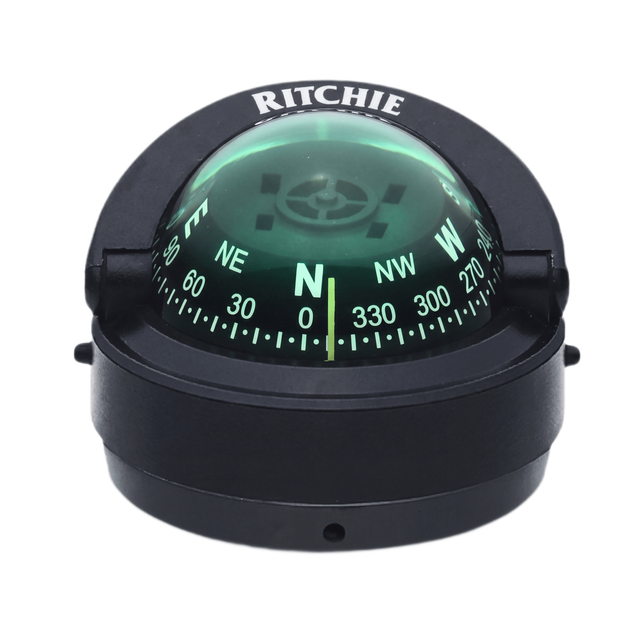 Brújula de Navegación Marítima Ritchie S-53 / Montaje en Bracket / Dial 2 3/4" (70 mm) / Iluminación Nocturna Verde / DirectiveForce Magnets / Construcción Compuesta Alta Temperatura / 100% Reparable