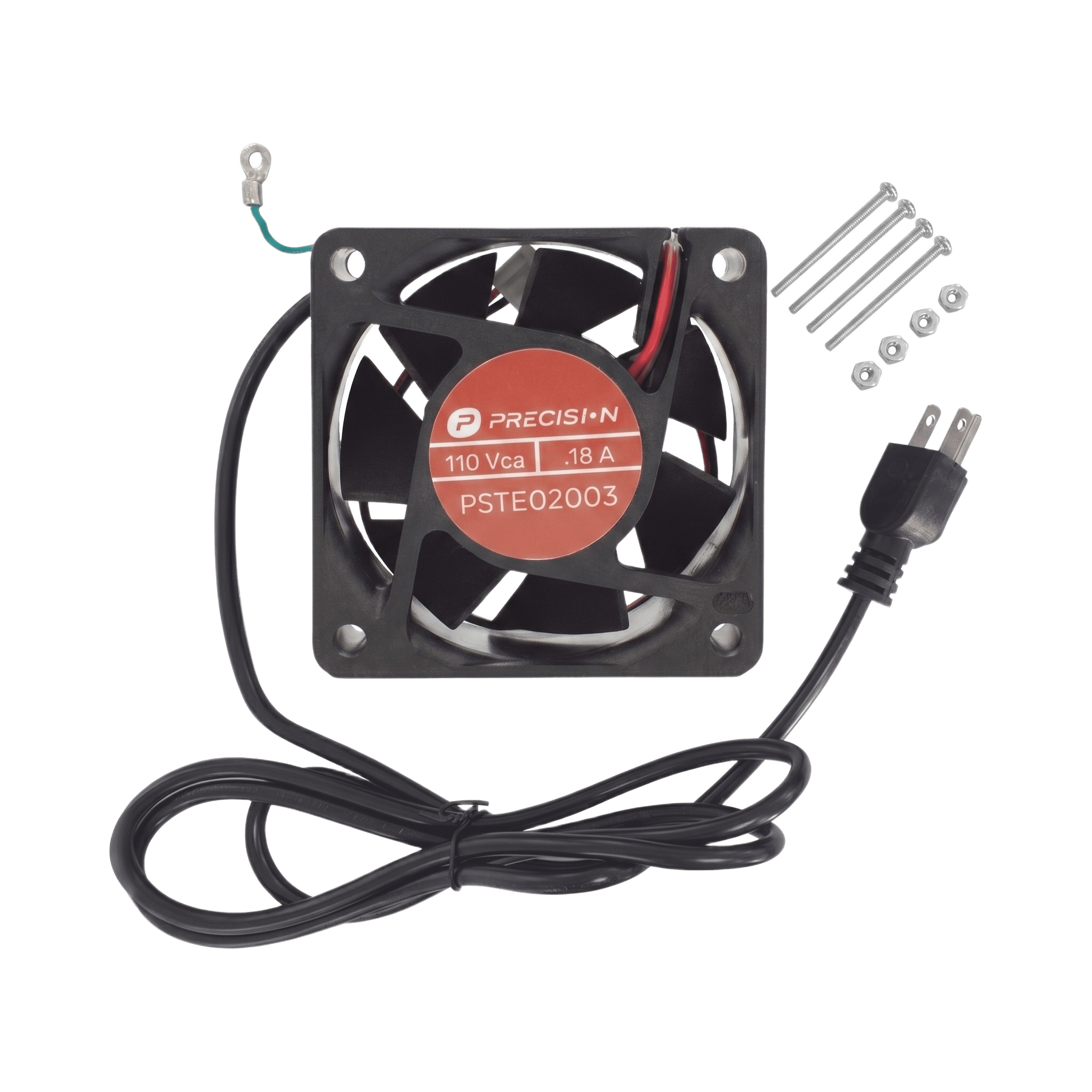 Ventilador de 110 Vca de 12 x 12 cm con Cable y Tornillería
