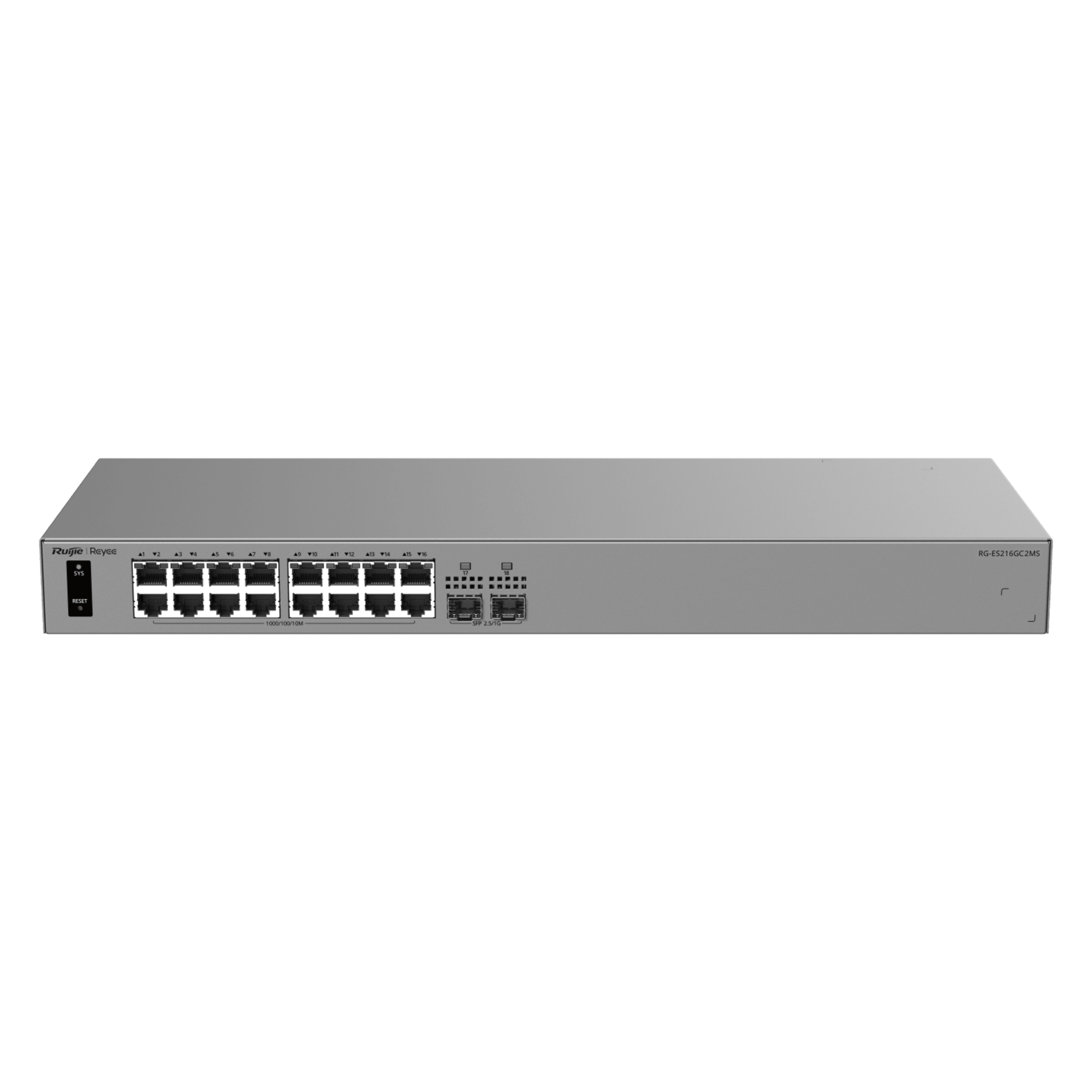 Switch Inteligente Capa 2 / 16 Puertos Gigabit / 2 Puertos SFP 2.5GE / 42 Gbps / Gestión Cloud / ERPS / Diseño Fanless / Modo CCTV / Protección 6 kV
