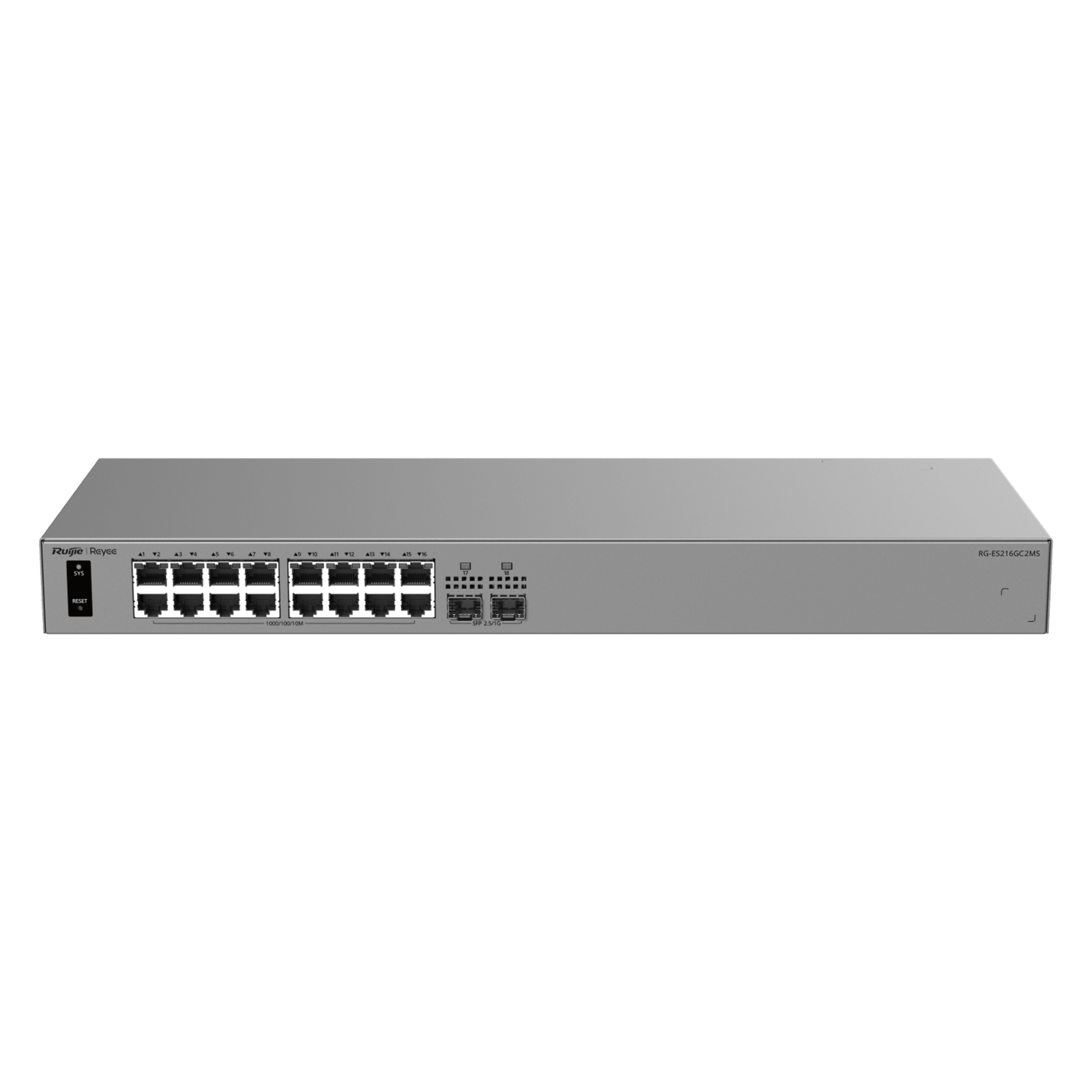 Switch Capa 2 Cloud-Managed / 24 Puertos Gigabit / 2 Puertos 2.5GE SFP / 58 Gbps / ERPS / Sin Ventilador / Gestión Cloud Ruijie / 3 Años Garantía