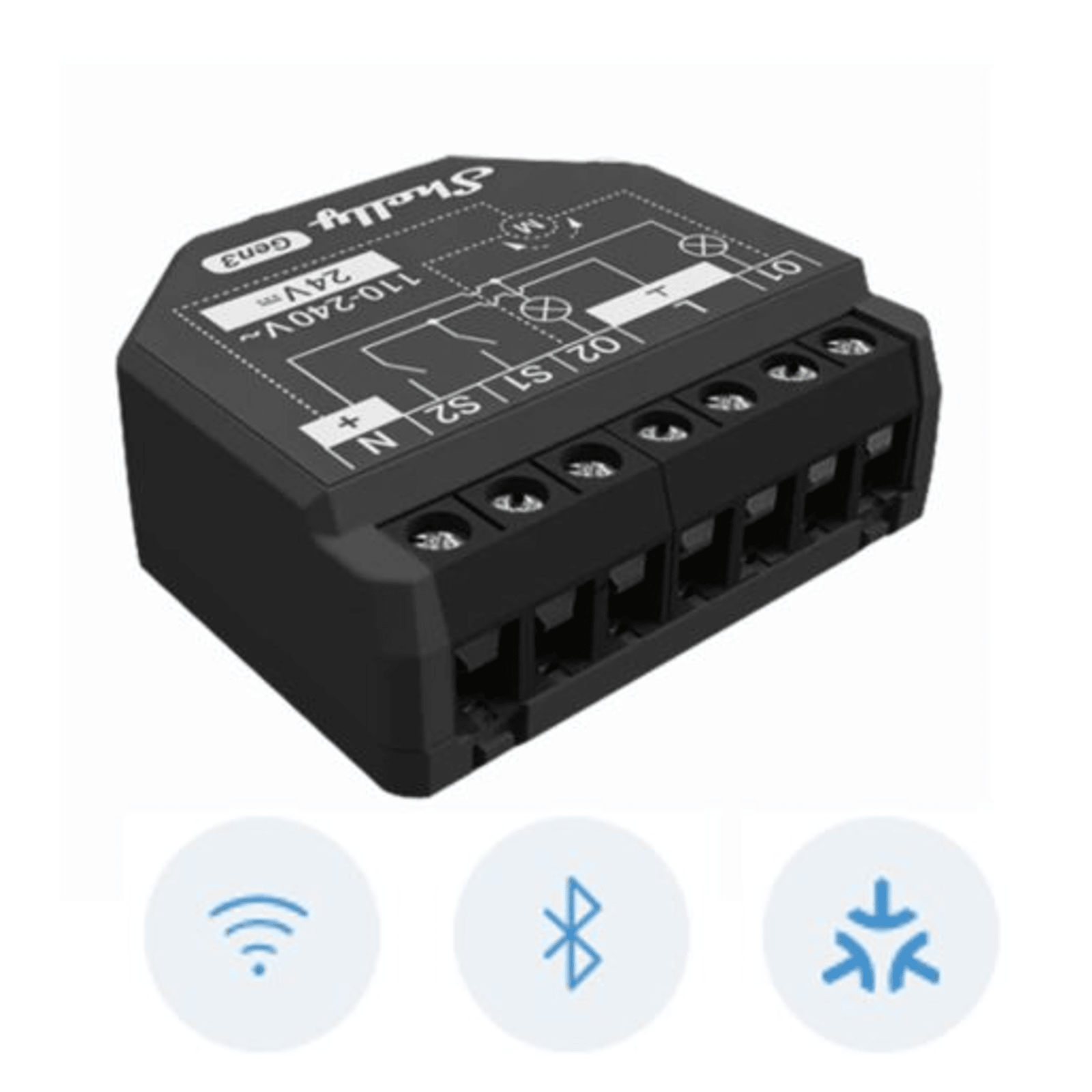 Apagador inteligente Wifi 2.4 / 2 canales Para apagador doble / 10A por canal / Compatible con asistentes de voz