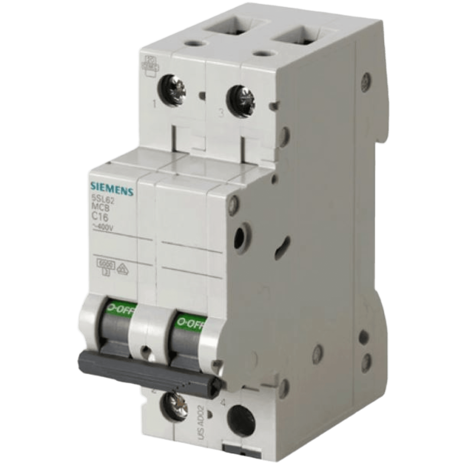 Interruptor Riel Dinn Tipo 5SL6, 2 polos, 16 amp