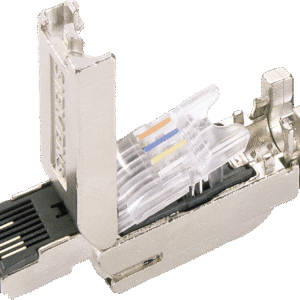 Conector RJ45 / FastConnect / 180° / 10/100 Mbit/s / 4 Hilos / Metal / IP20 / 10 Reusos / PoE / PoE+