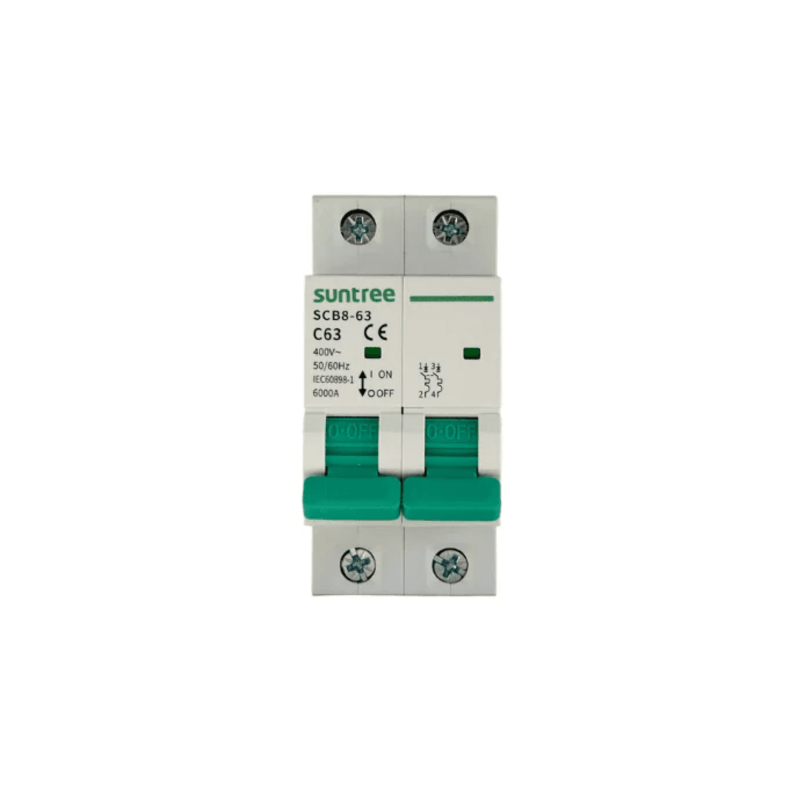 Protección Térmica/ Interruptor 2P, 50 A,  Corriente Alterna 400Vca para Aplicación Fotovoltaica Montaje Riel DIN