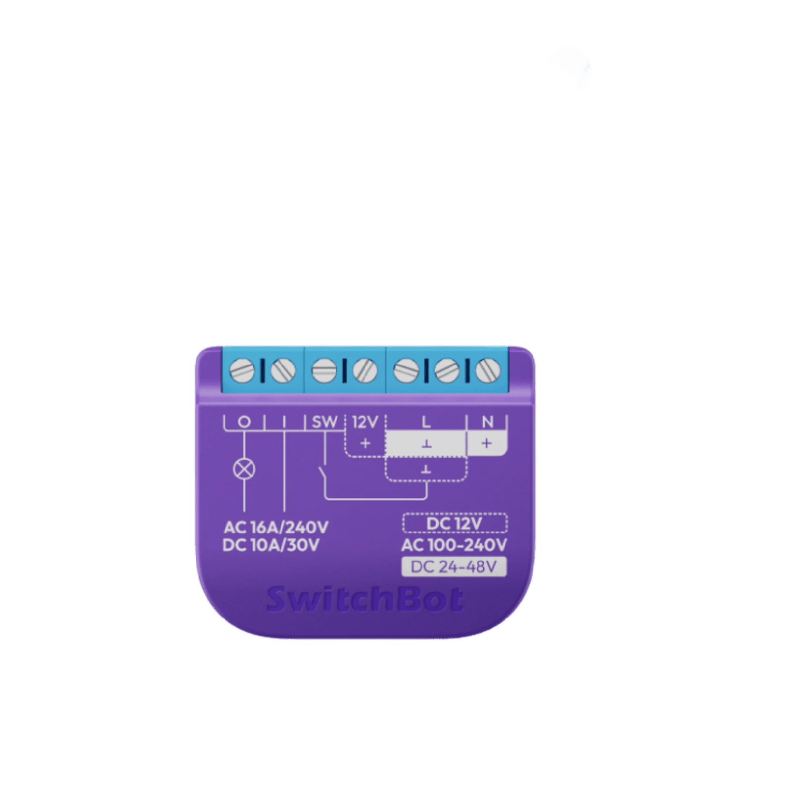 Relay Switch Inteligente Garaje / WiFi + BLE / Control Remoto App / Compatible Matter / Entrada 12-48V CC / Salida 30V 10A / 42 x 36 x 16 mm (1.7 x 1.4 x 0.6 in)